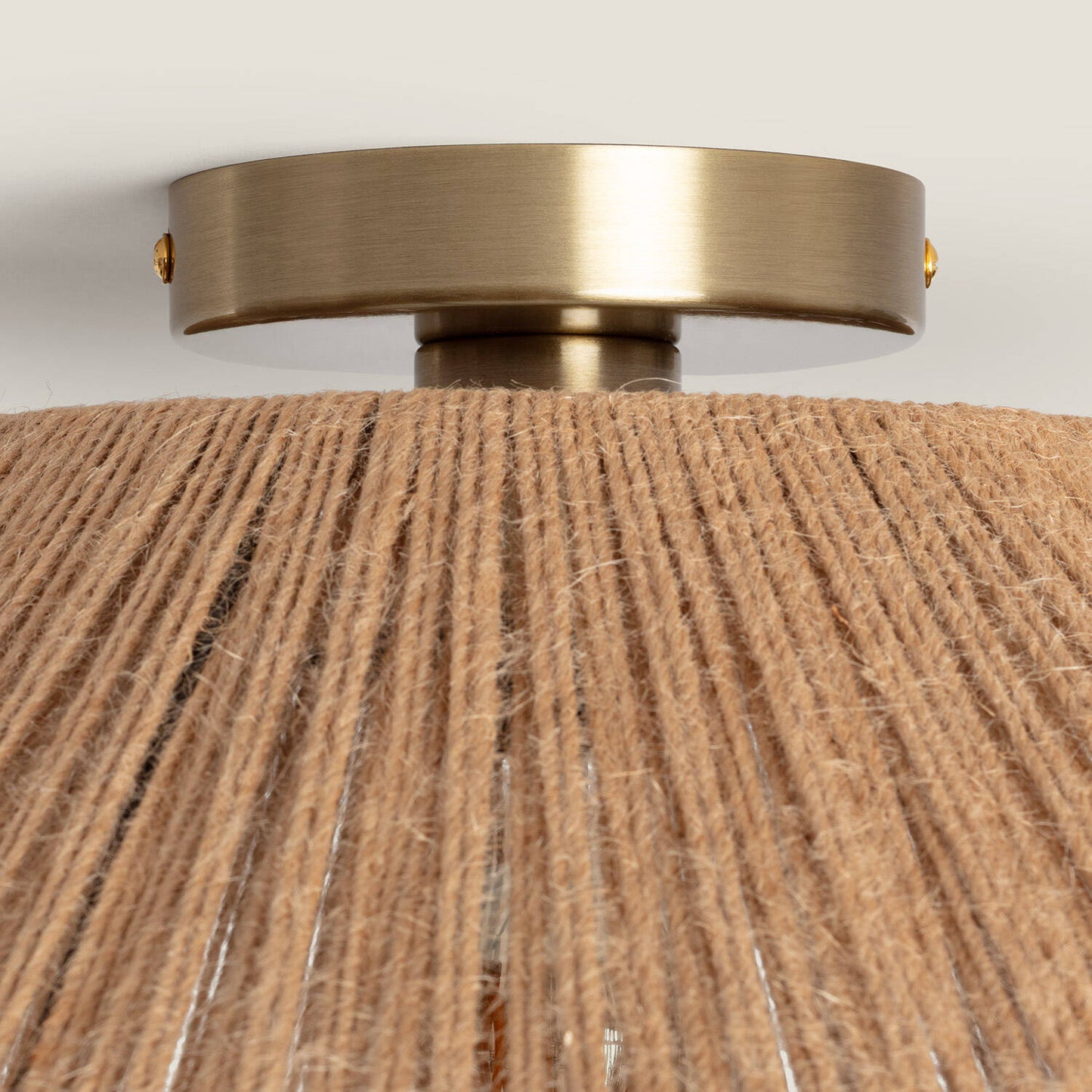 Plafonnier en Corde Naturelle E27, 20W, IP20, Installation en Saillie