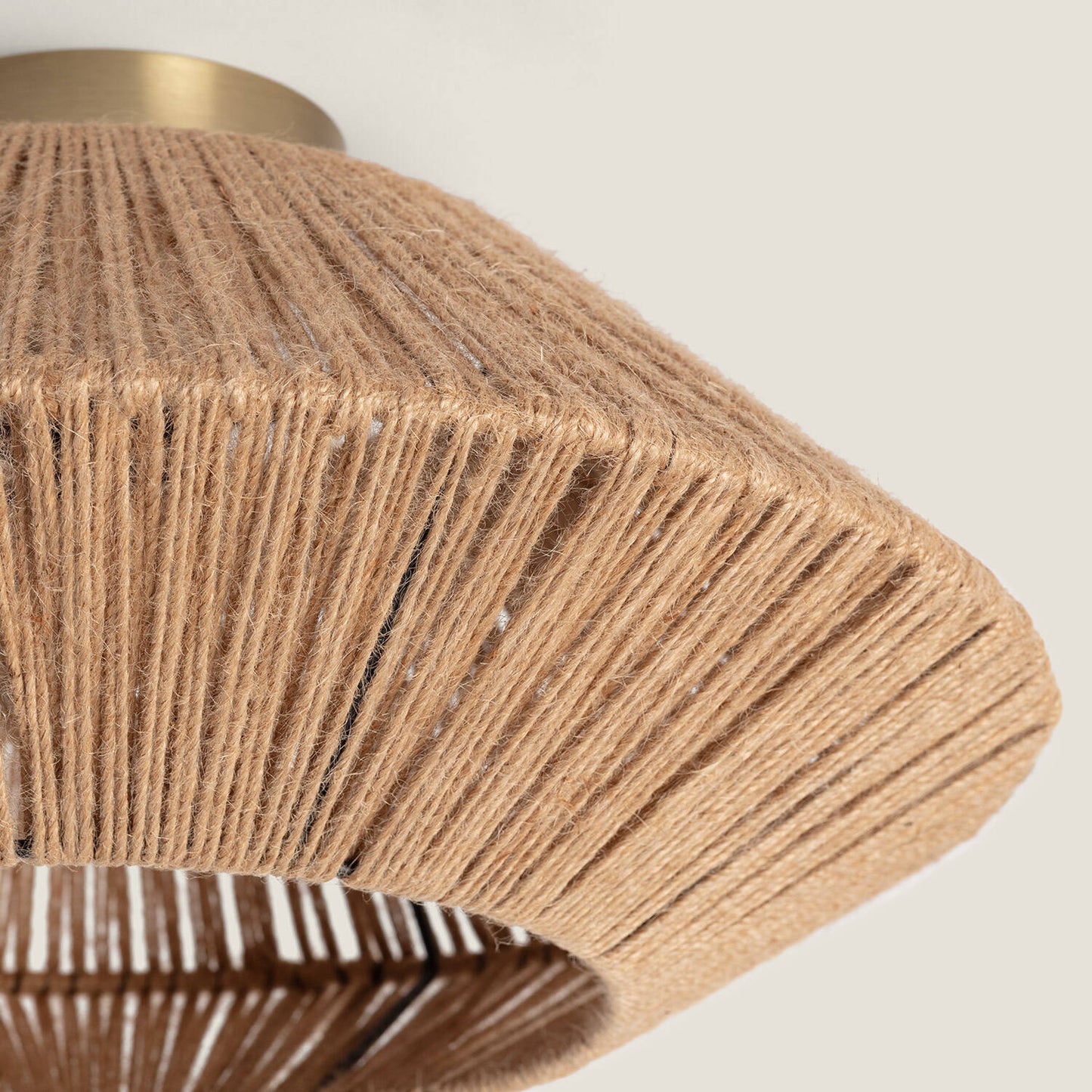 Plafonnier en Corde Naturelle E27, 20W, IP20, Installation en Saillie