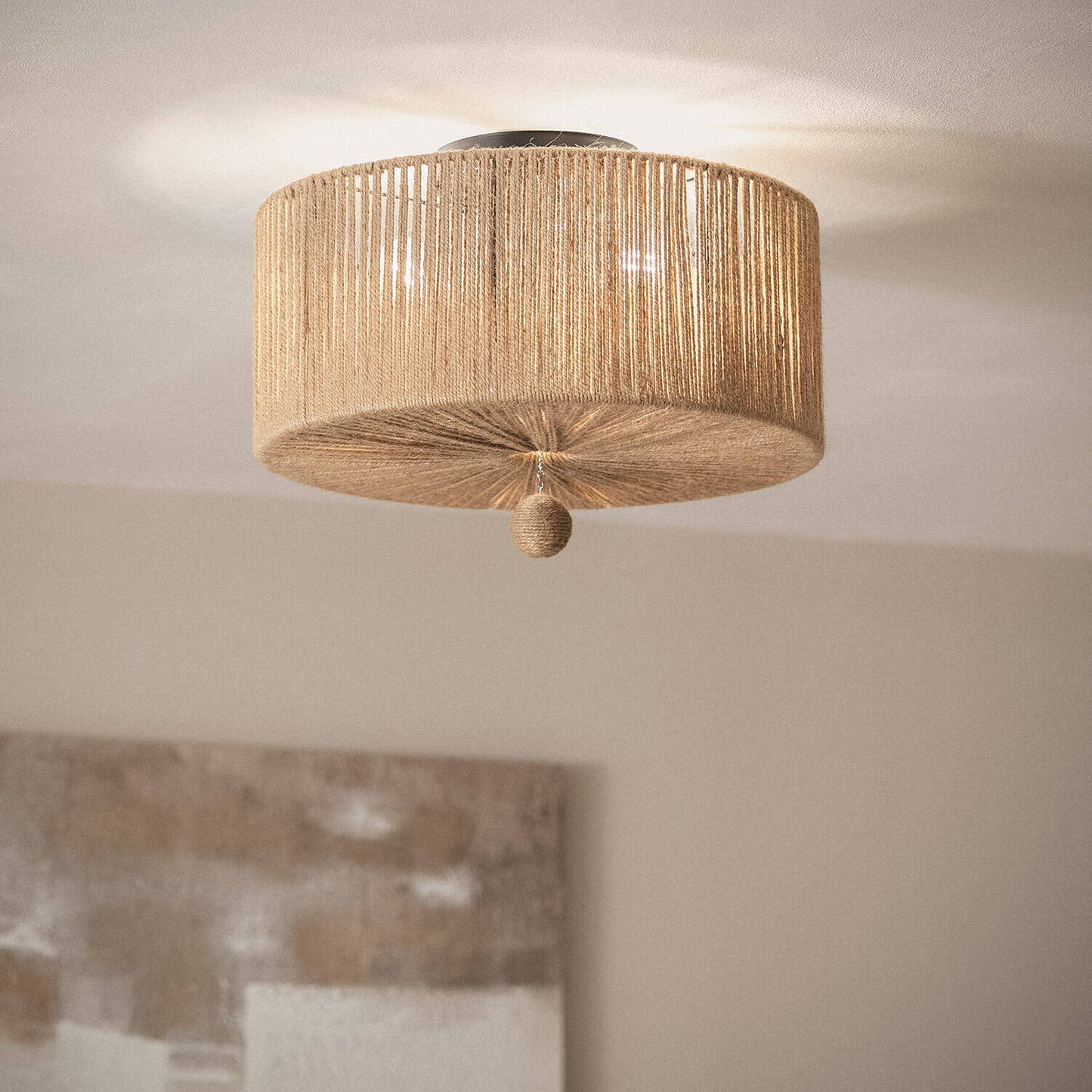 Plafonnier LED Corde Naturelle 20W IP20 Installation en Saillie