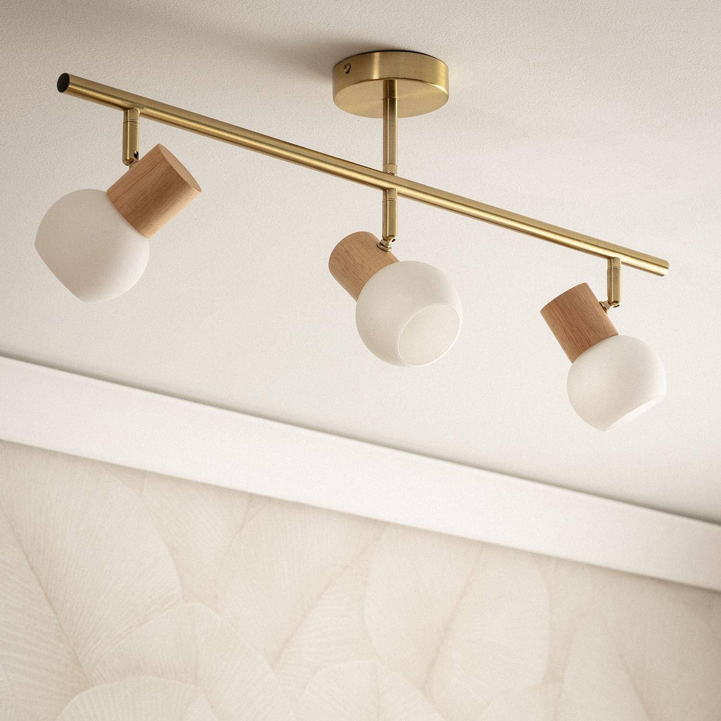Plafonnier LED 3 Spots en Métal Doré 20W IP20