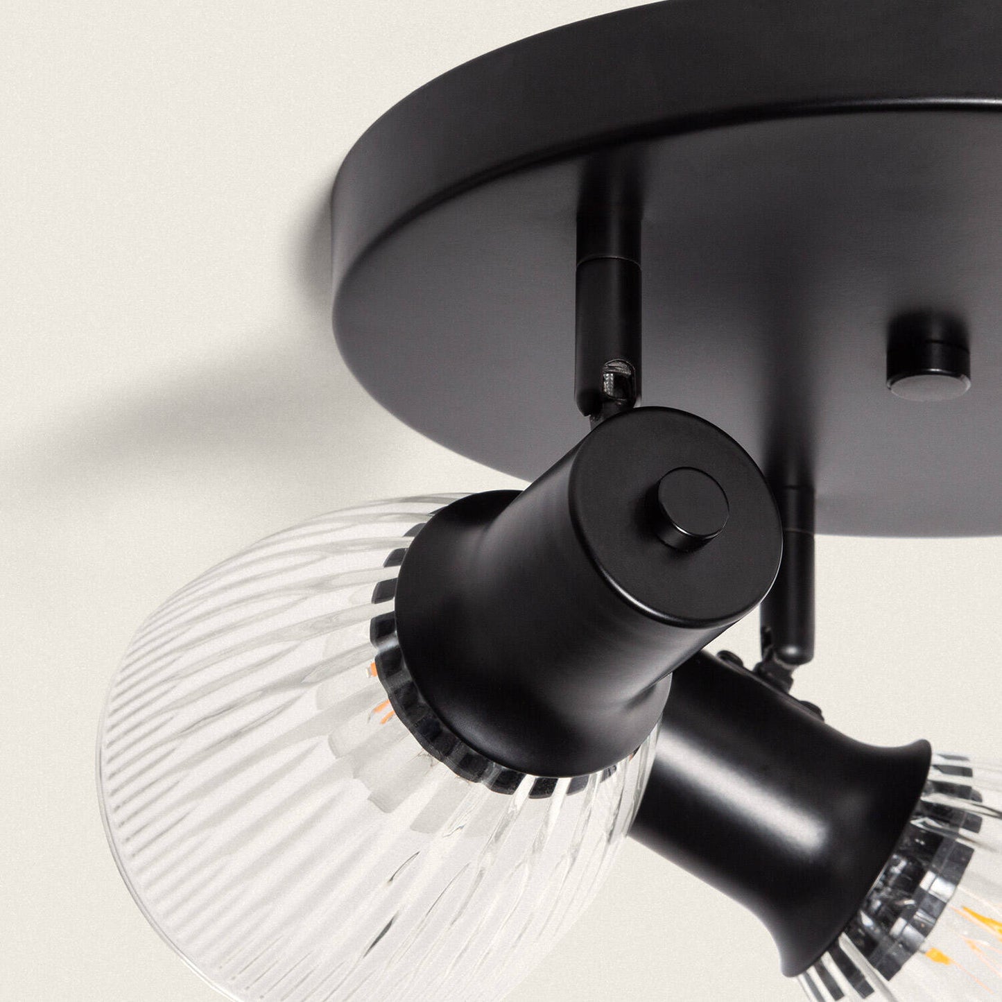 Plafonnier 3 Spots Orientables Métal et Verre, IP20, 20W