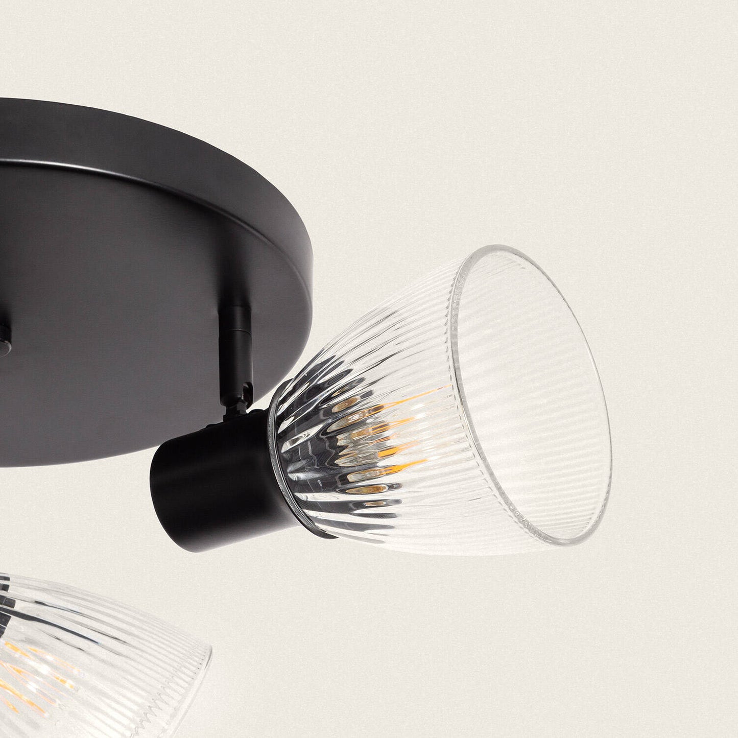 Plafonnier 3 Spots Orientables Métal et Verre, IP20, 20W