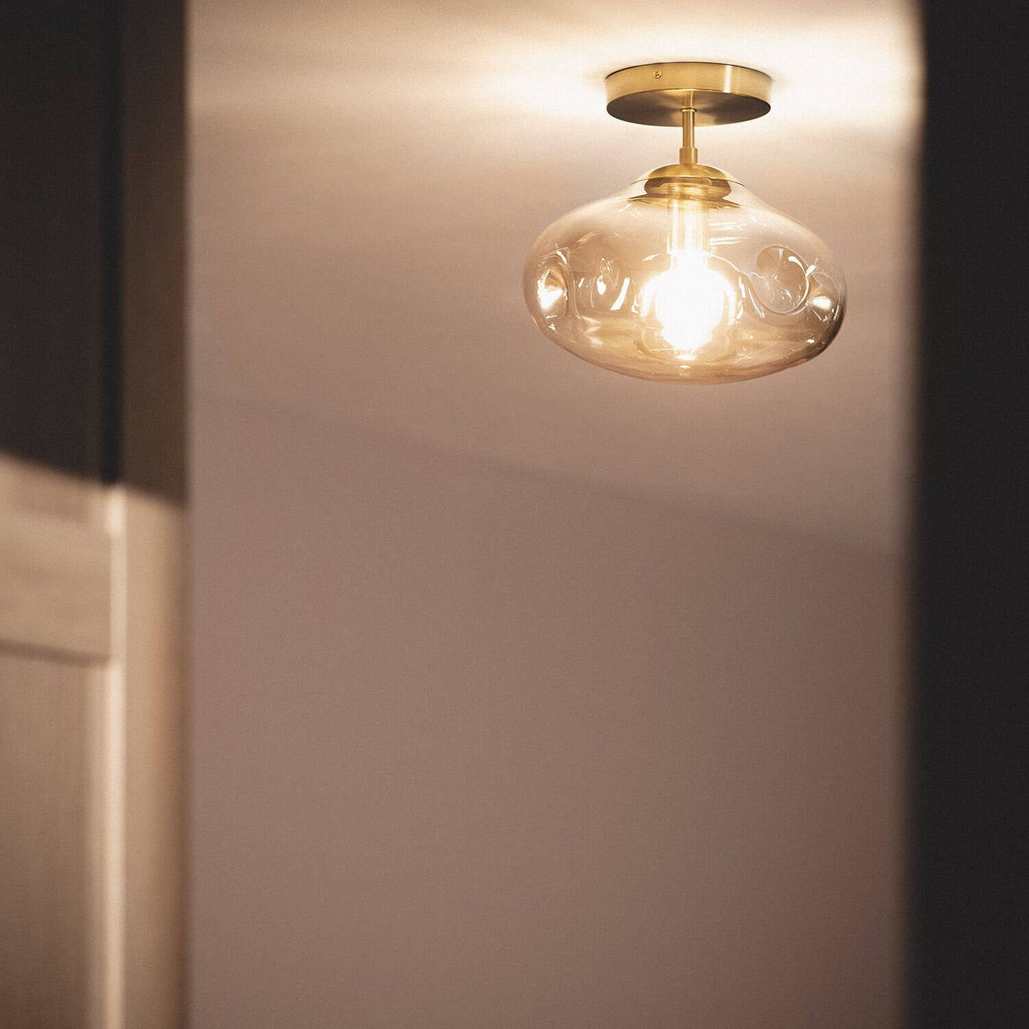 Plafonnier LED Métal et Verre, E27, IP20, Installation en saillie