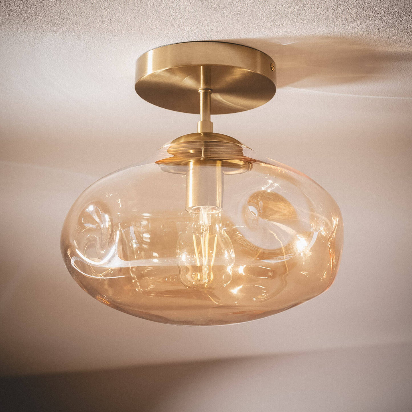 Plafonnier LED Métal et Verre, E27, IP20, Installation en saillie