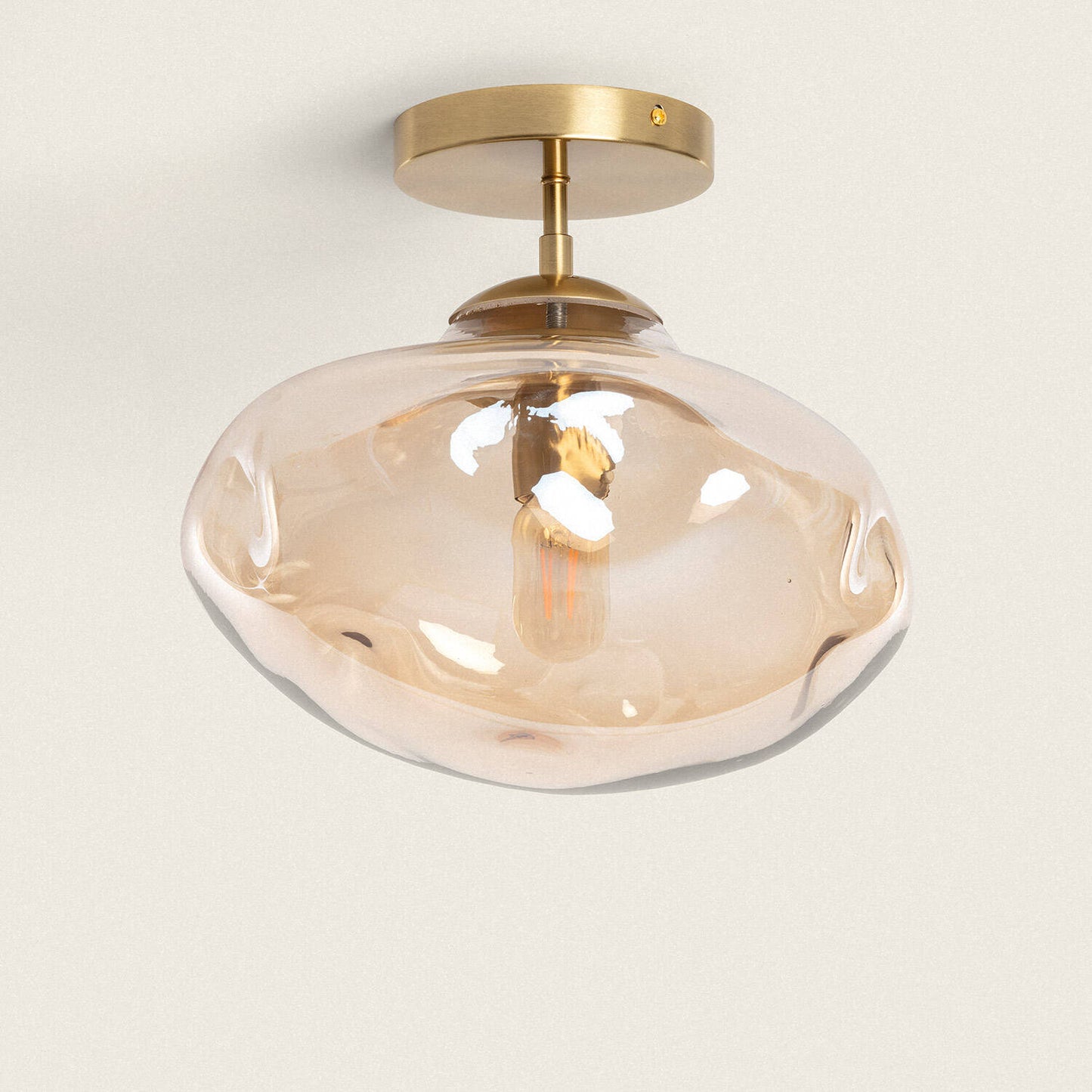 Plafonnier LED Métal et Verre, E27, IP20, Installation en saillie