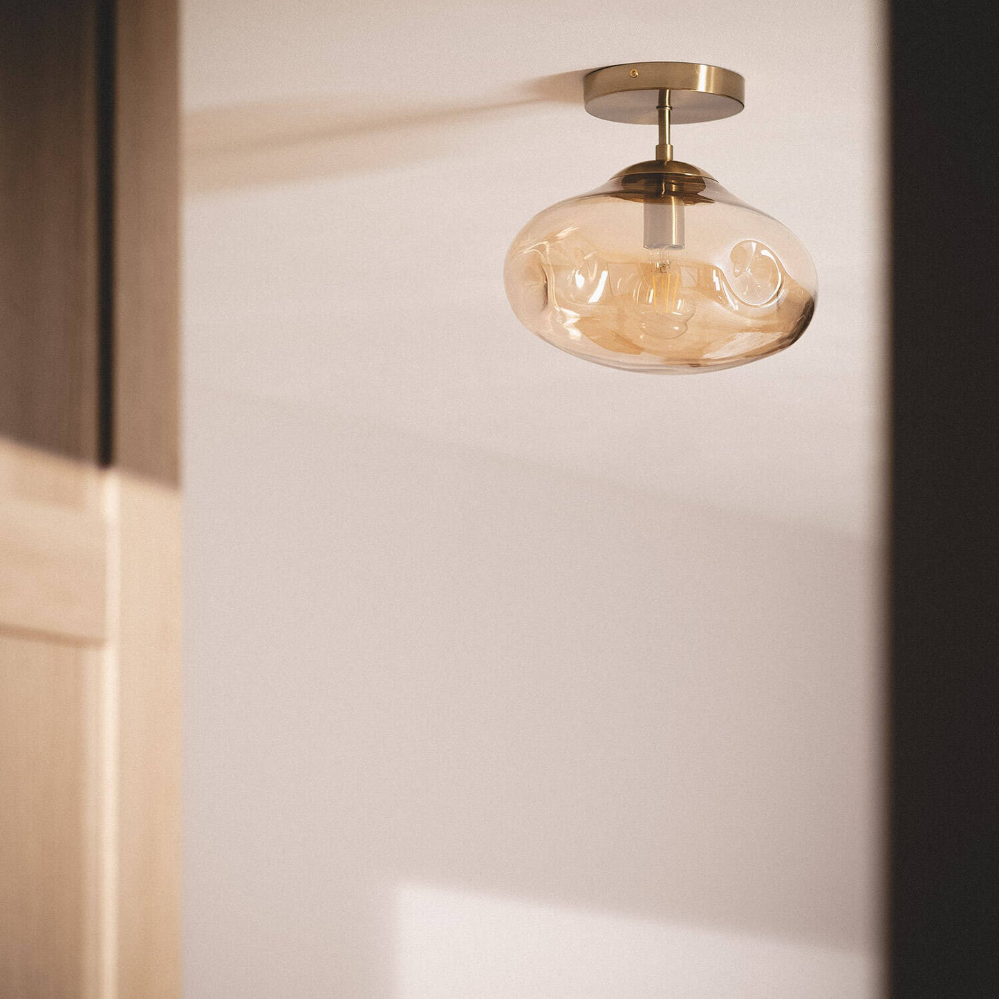 Plafonnier LED Métal et Verre, E27, IP20, Installation en saillie