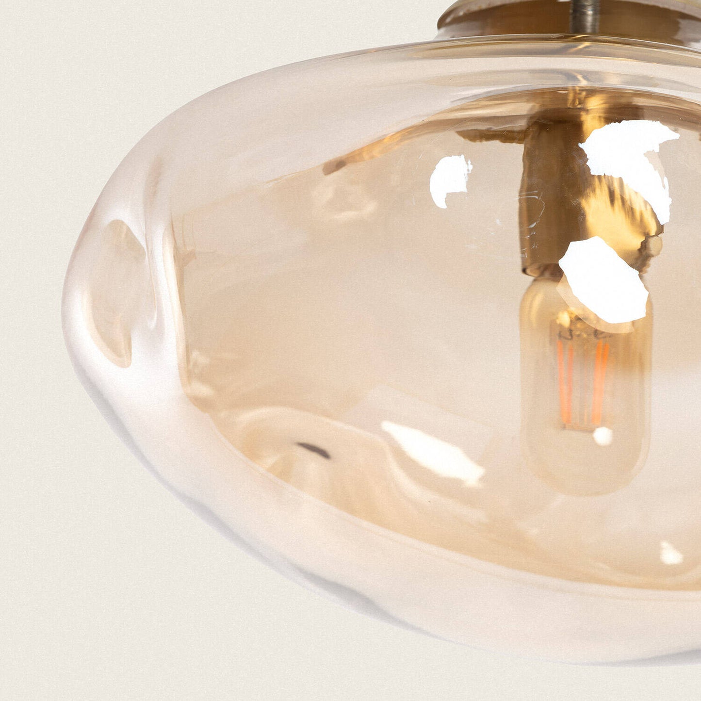 Plafonnier LED Métal et Verre, E27, IP20, Installation en saillie