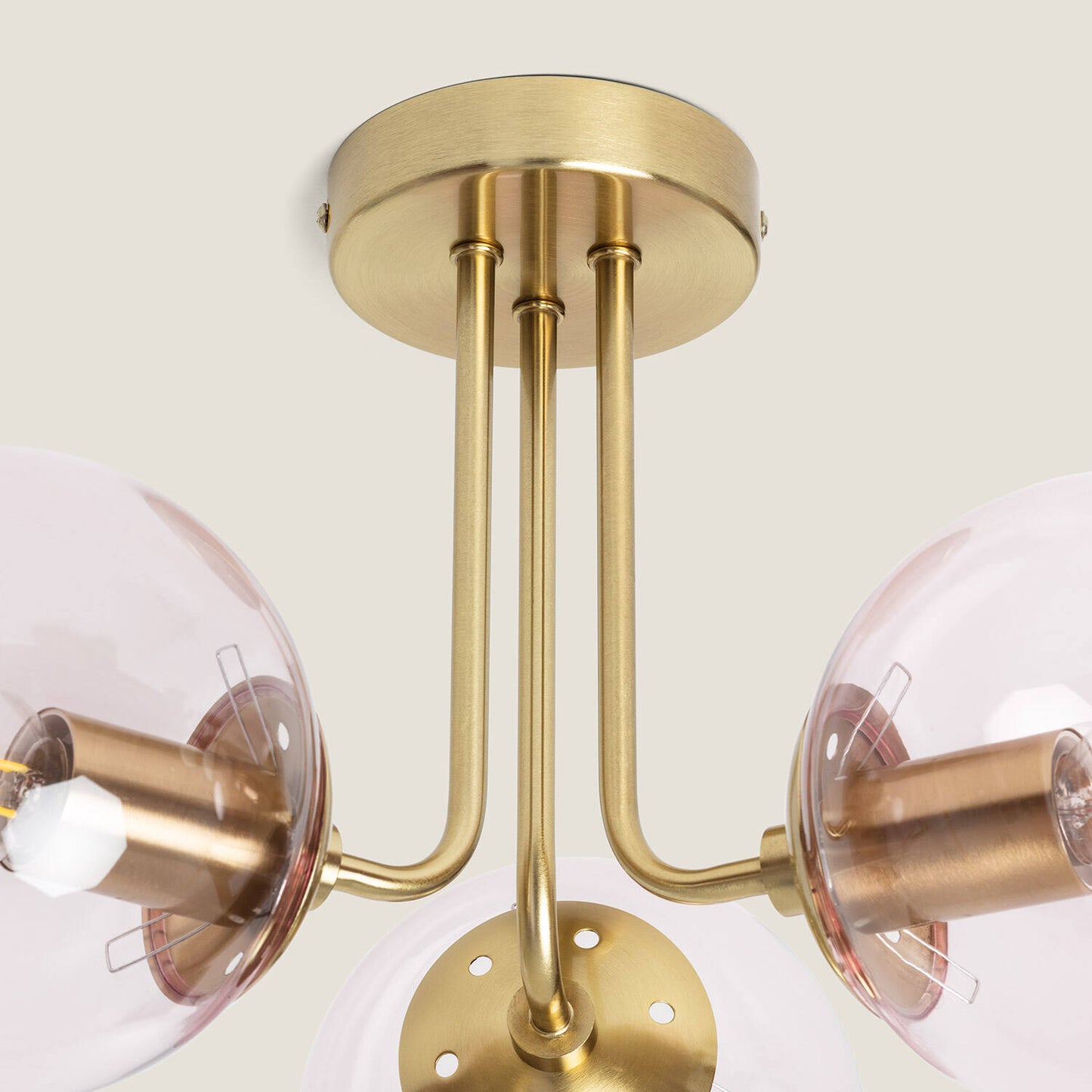 Plafonnier LED 3 Spots en Métal et Verre, 20W, IP20, Installation en Saillie
