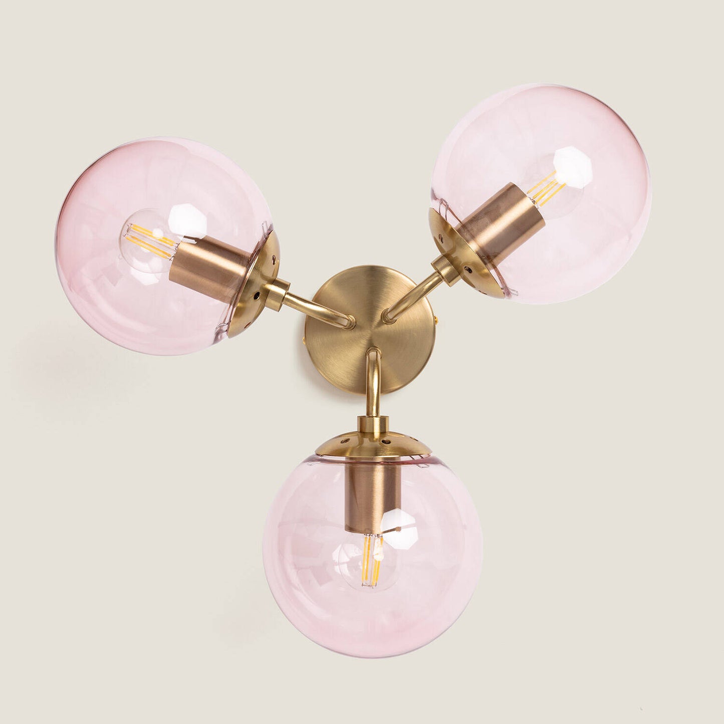 Plafonnier LED 3 Spots en Métal et Verre, 20W, IP20, Installation en Saillie