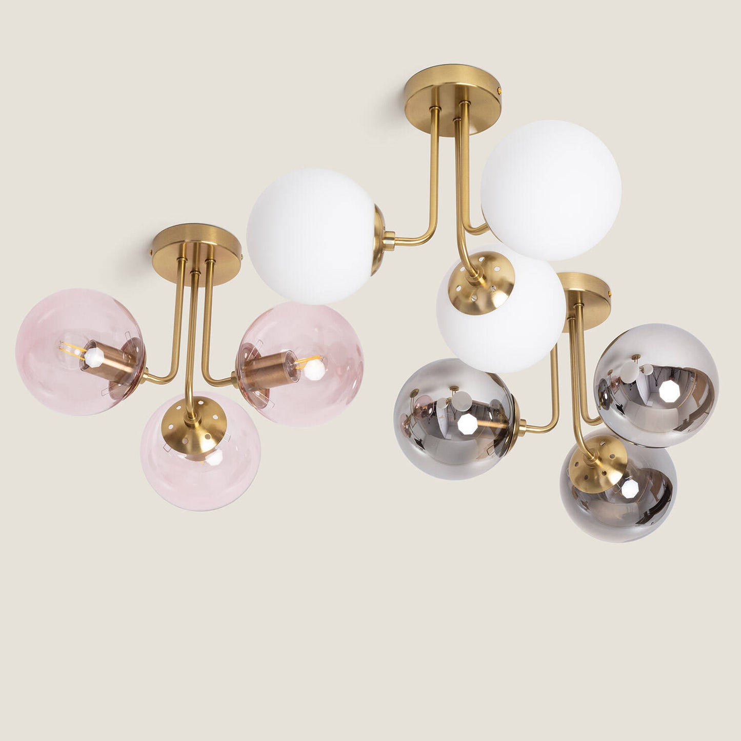Plafonnier LED 3 Spots en Métal et Verre, 20W, IP20, Installation en Saillie