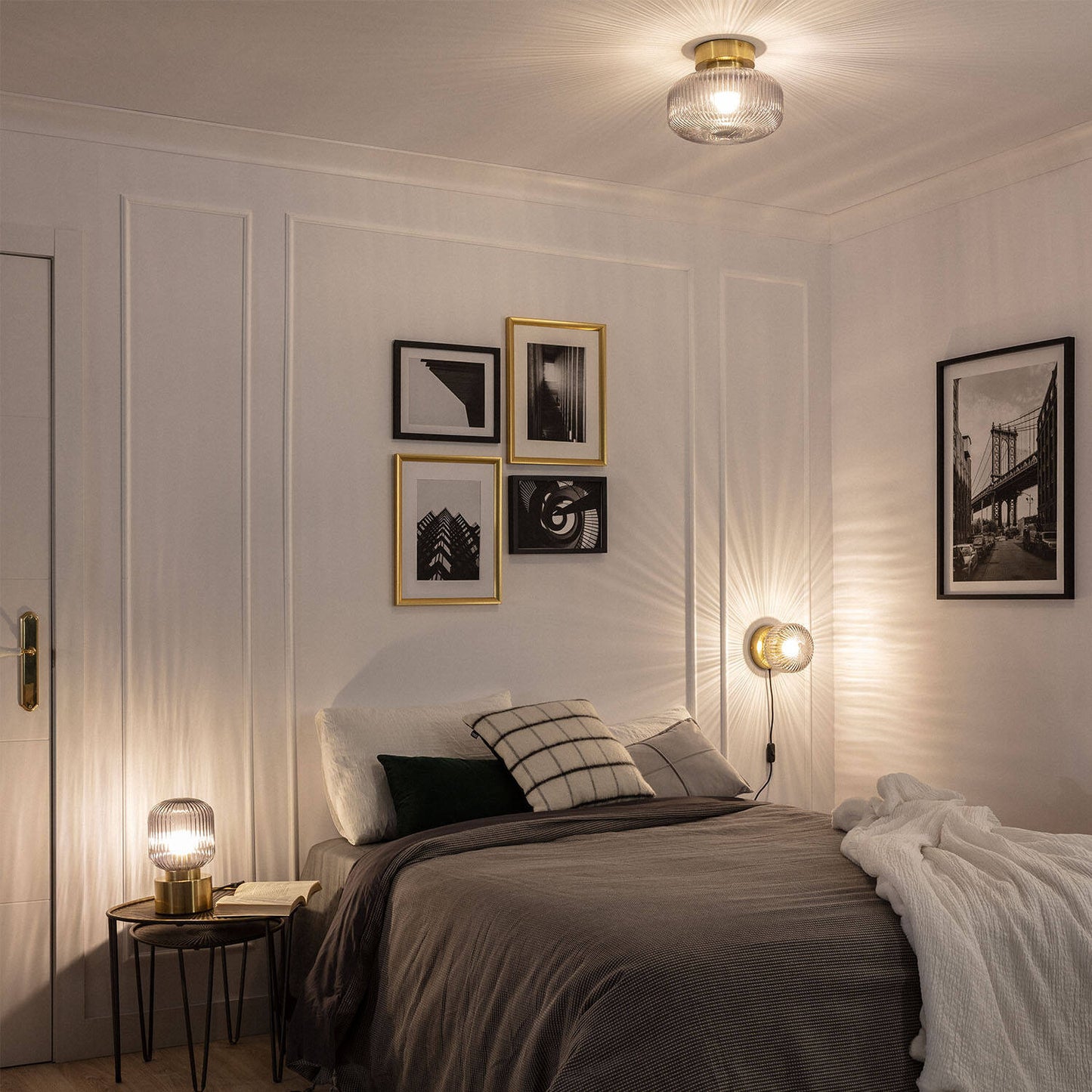 Plafonnier LED Windsor en Métal et Verre, 20W, IP20, Installation en Saillie