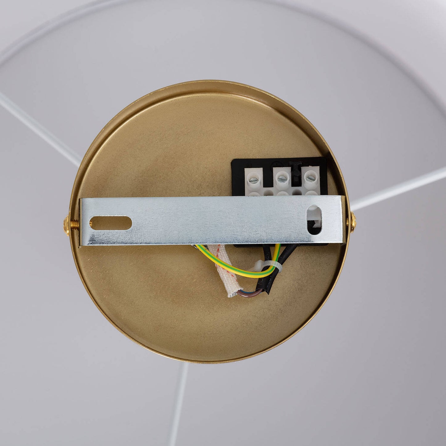 Plafonnier en Métal et Tissu Blanc, IP20, 20W, Installation en Saillie
