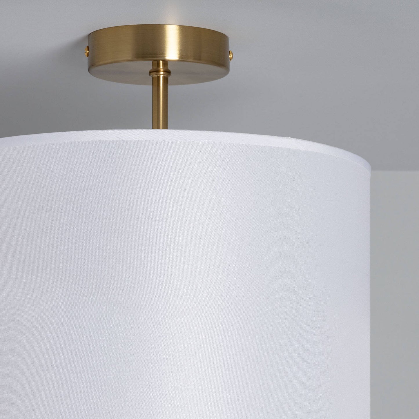 Plafonnier en Métal et Tissu Blanc, IP20, 20W, Installation en Saillie