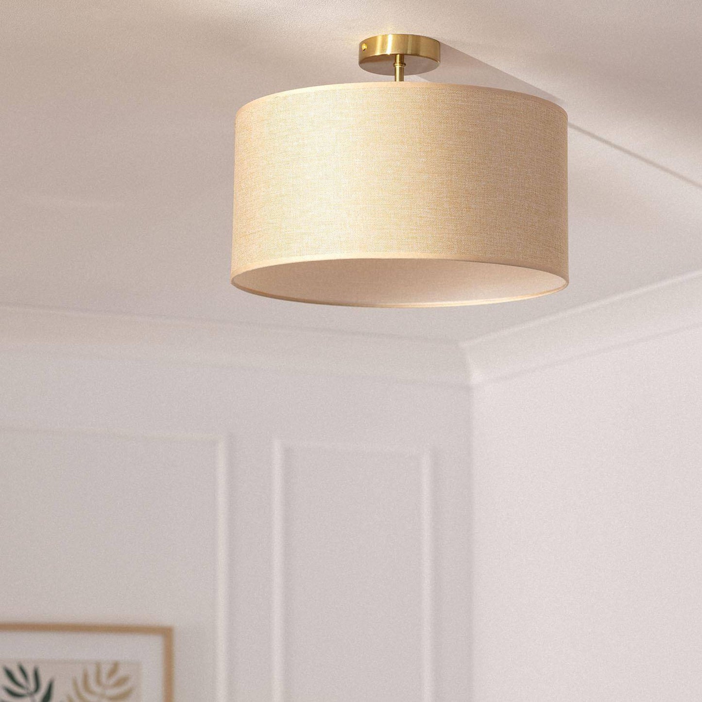 Plafonnier Textile Beige 20W IP20 pour Intérieur