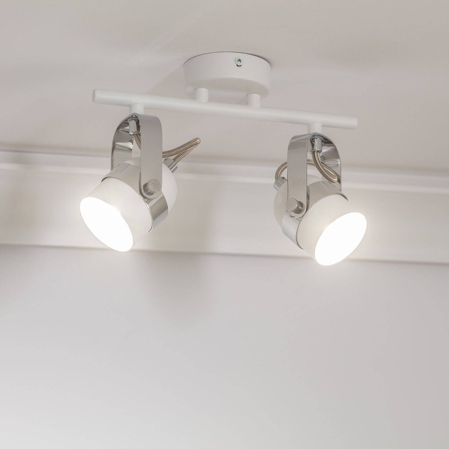 Plafonnier LED Orientable 2 Spots Aluminium Blanc IP20 12W