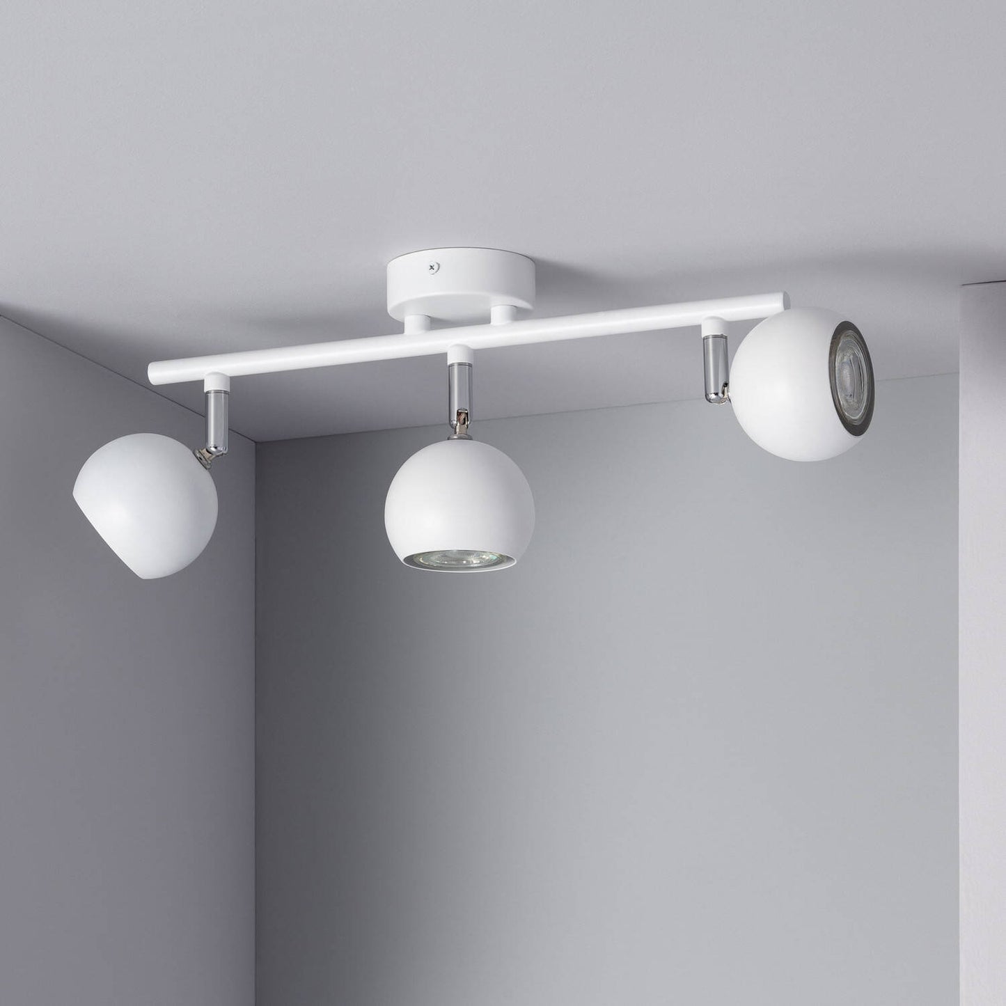 Plafonnier Orientable Aluminium 3 Spots GU10, IP20, 12W