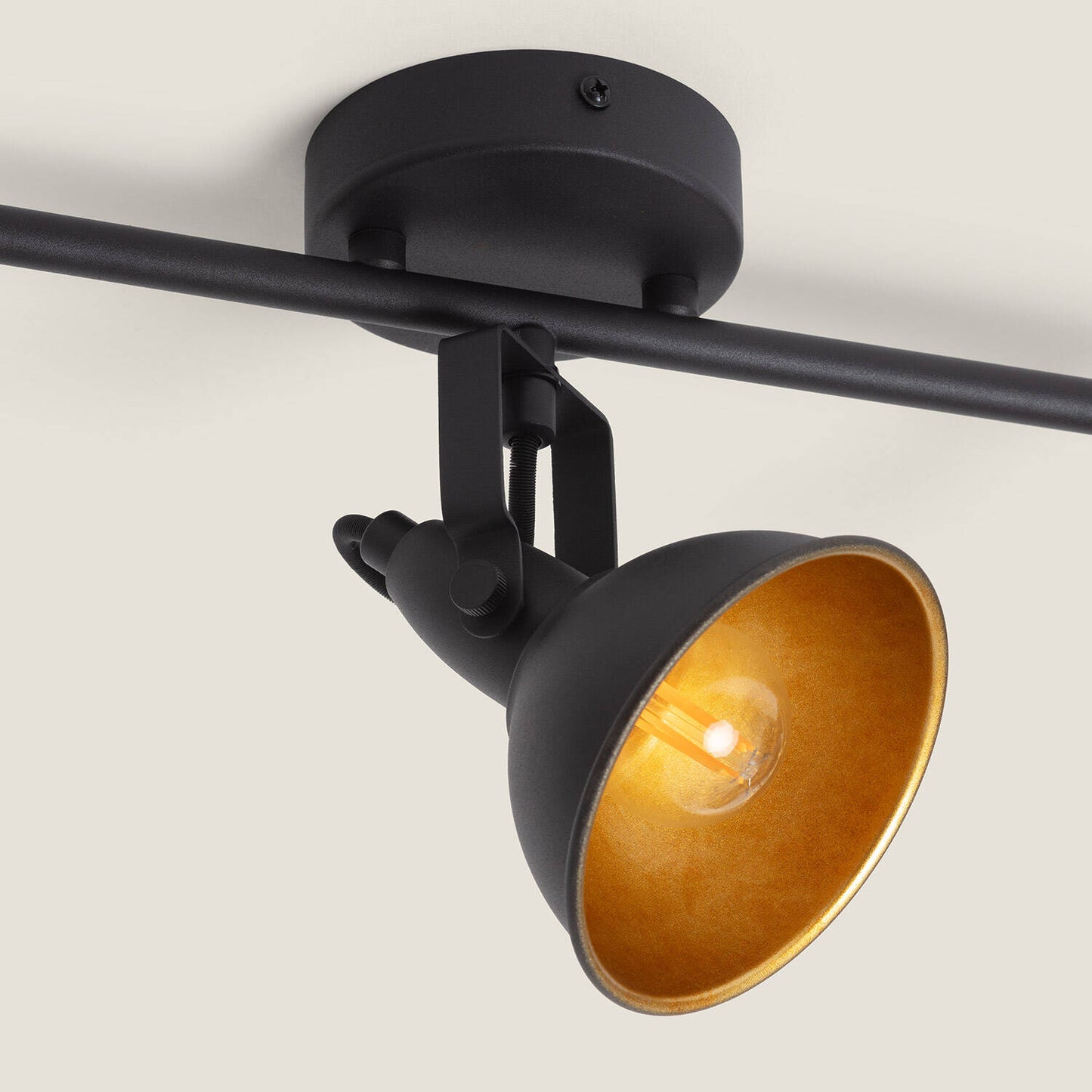 Plafonnier Orientable 3 Spots, 20W Max, IP20, Aluminium Noir