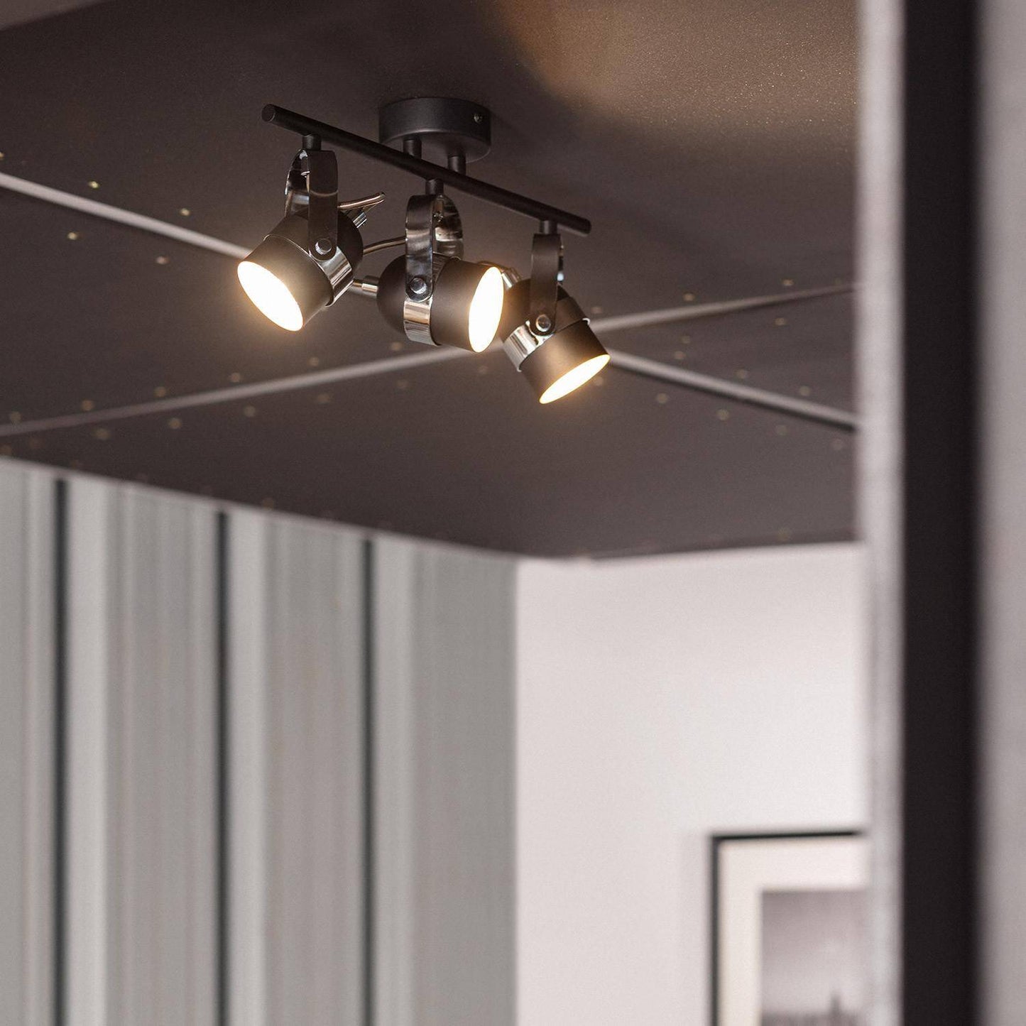 Plafonnier LED Orientable 3 Spots 12W IP20 Noir