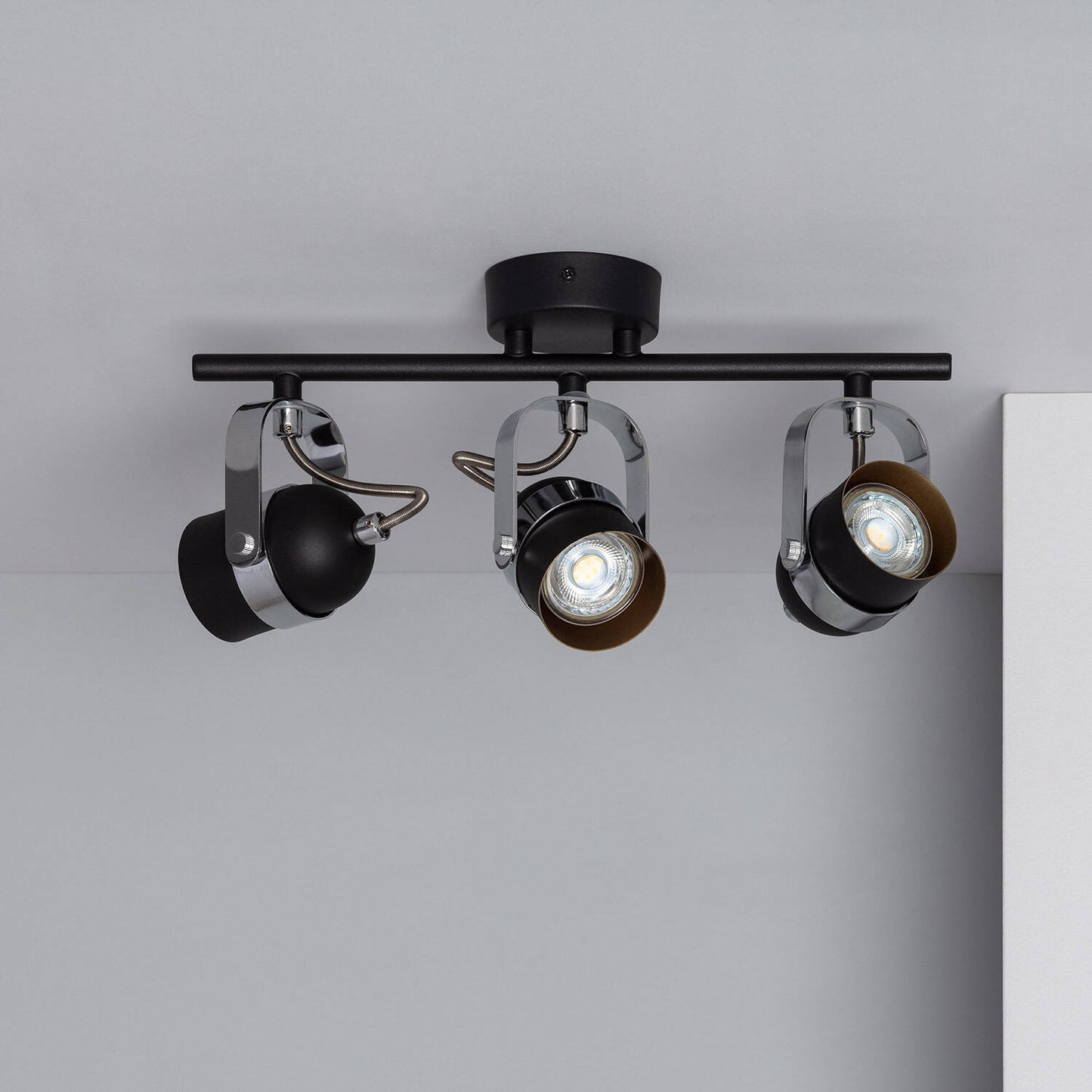 Plafonnier LED Orientable 3 Spots 12W IP20 Noir