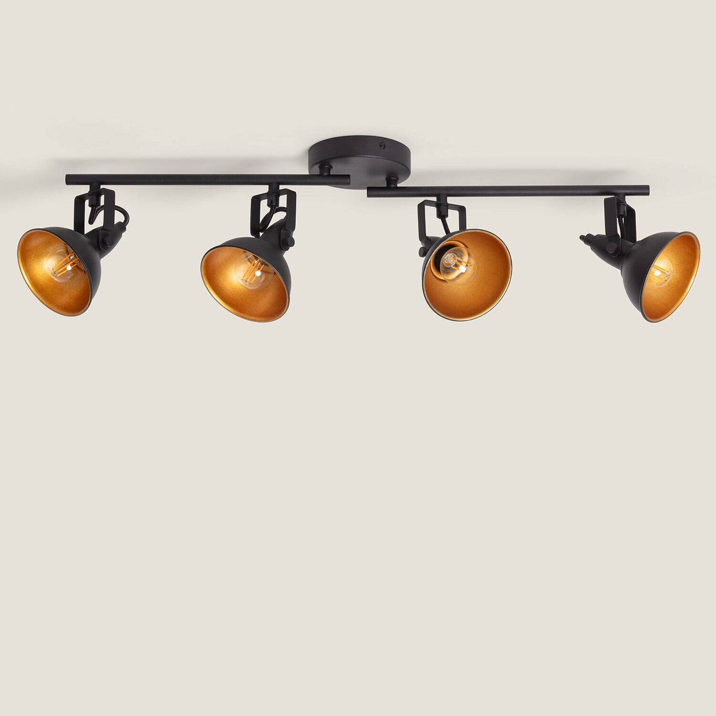 Plafonnier Orientable 4 Spots 20W IP20 Noir