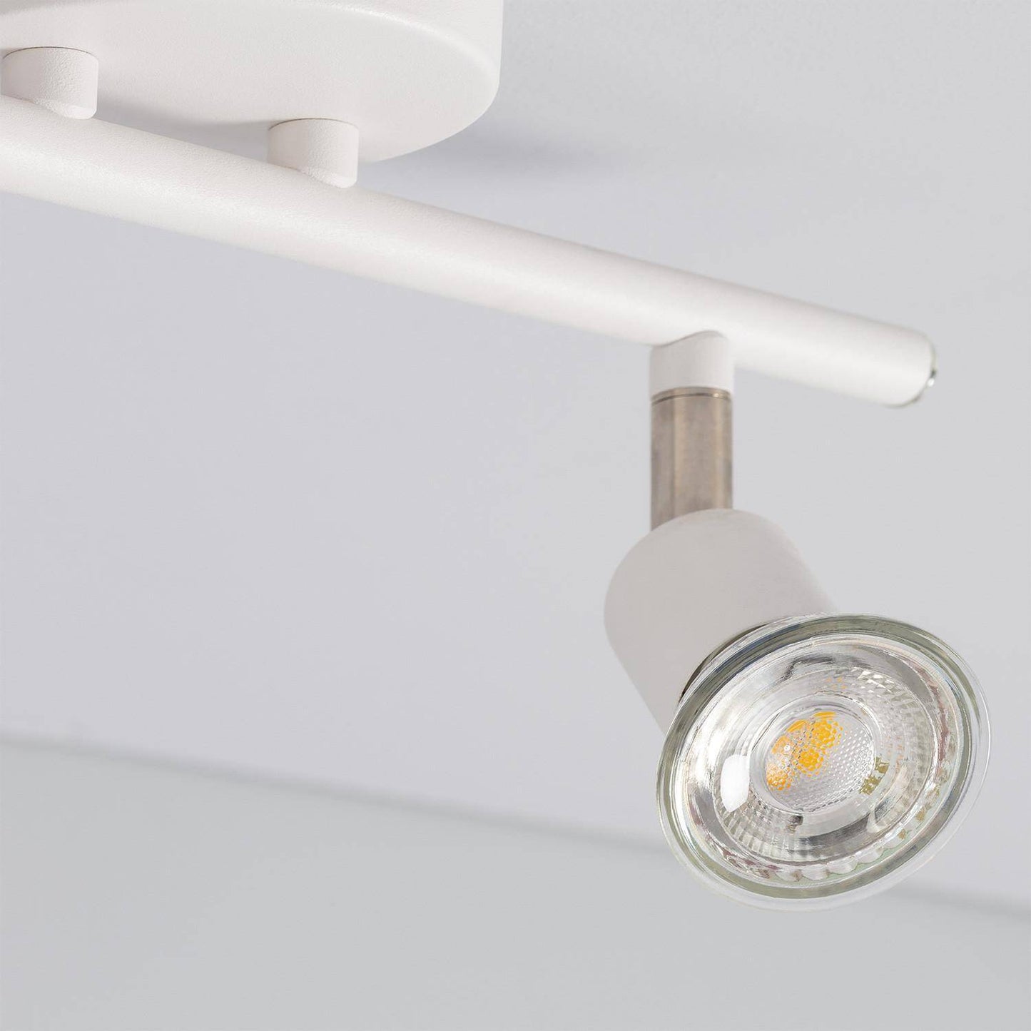 Plafonnier Orientable 2 Spots Aluminium Blanc, IP20, 50W