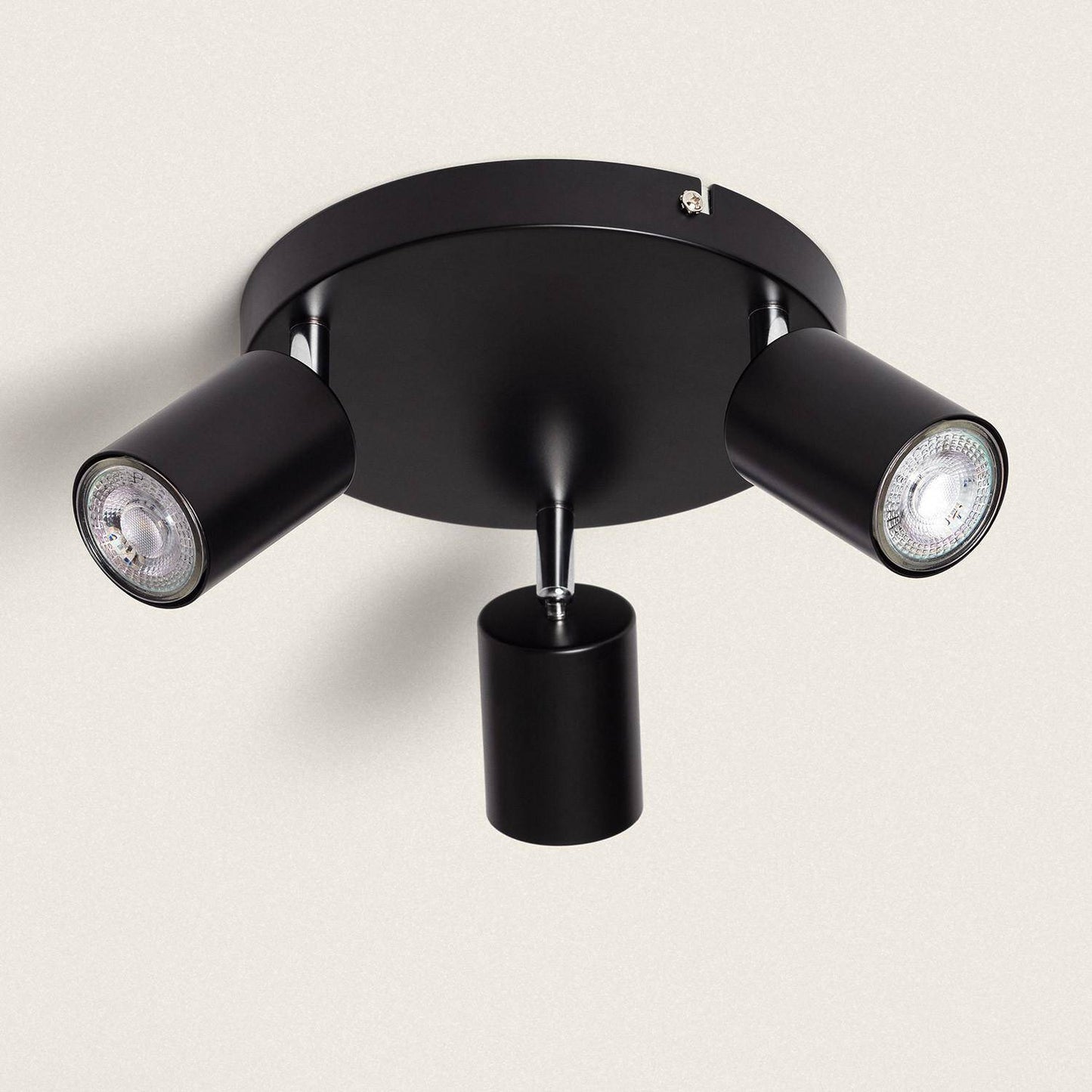 Plafonnier Orientable Métal Noir 3 Spots GU10, IP20