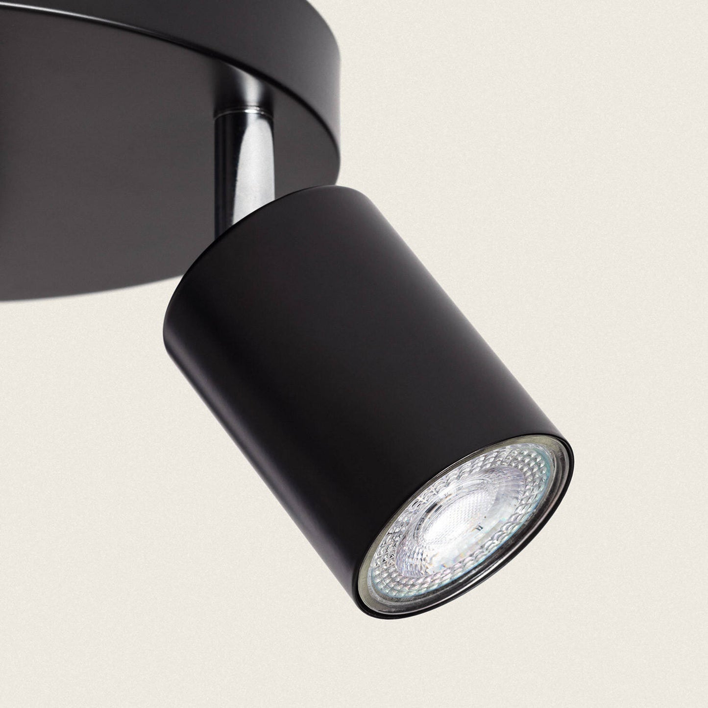Plafonnier Orientable Métal Noir 3 Spots GU10, IP20