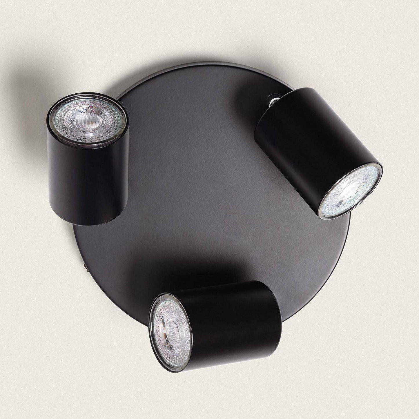 Plafonnier Orientable Métal Noir 3 Spots GU10, IP20