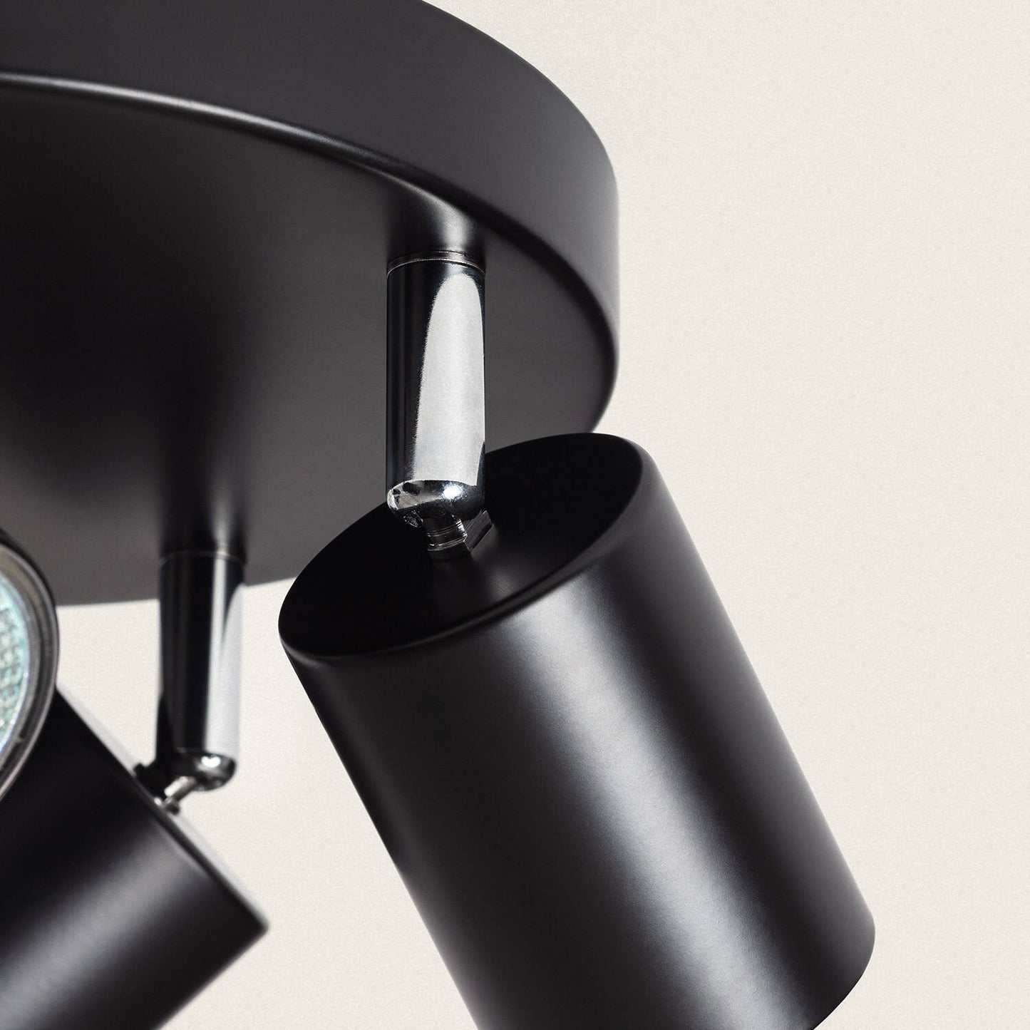 Plafonnier Orientable Métal Noir 4 Spots GU10, IP20
