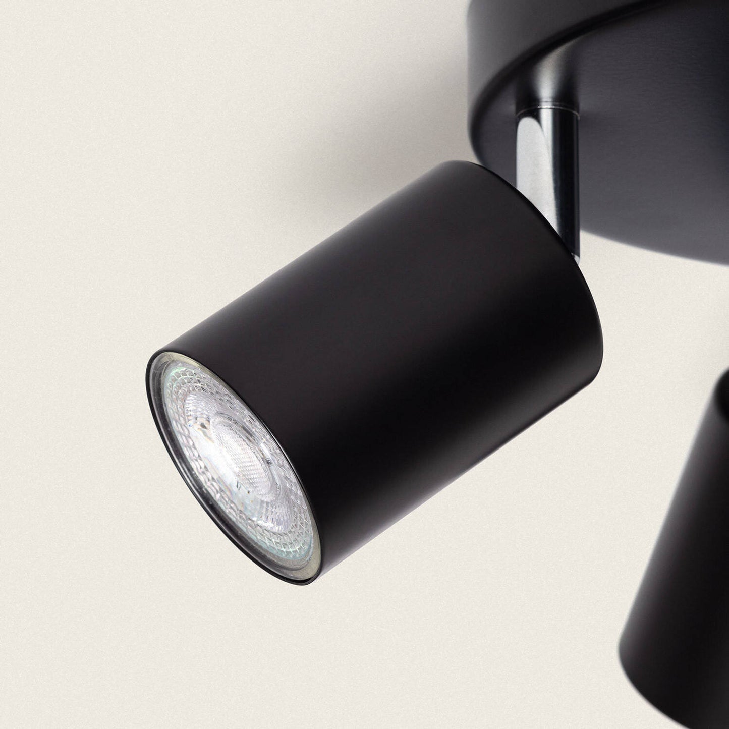 Plafonnier Orientable Métal Noir 4 Spots GU10, IP20