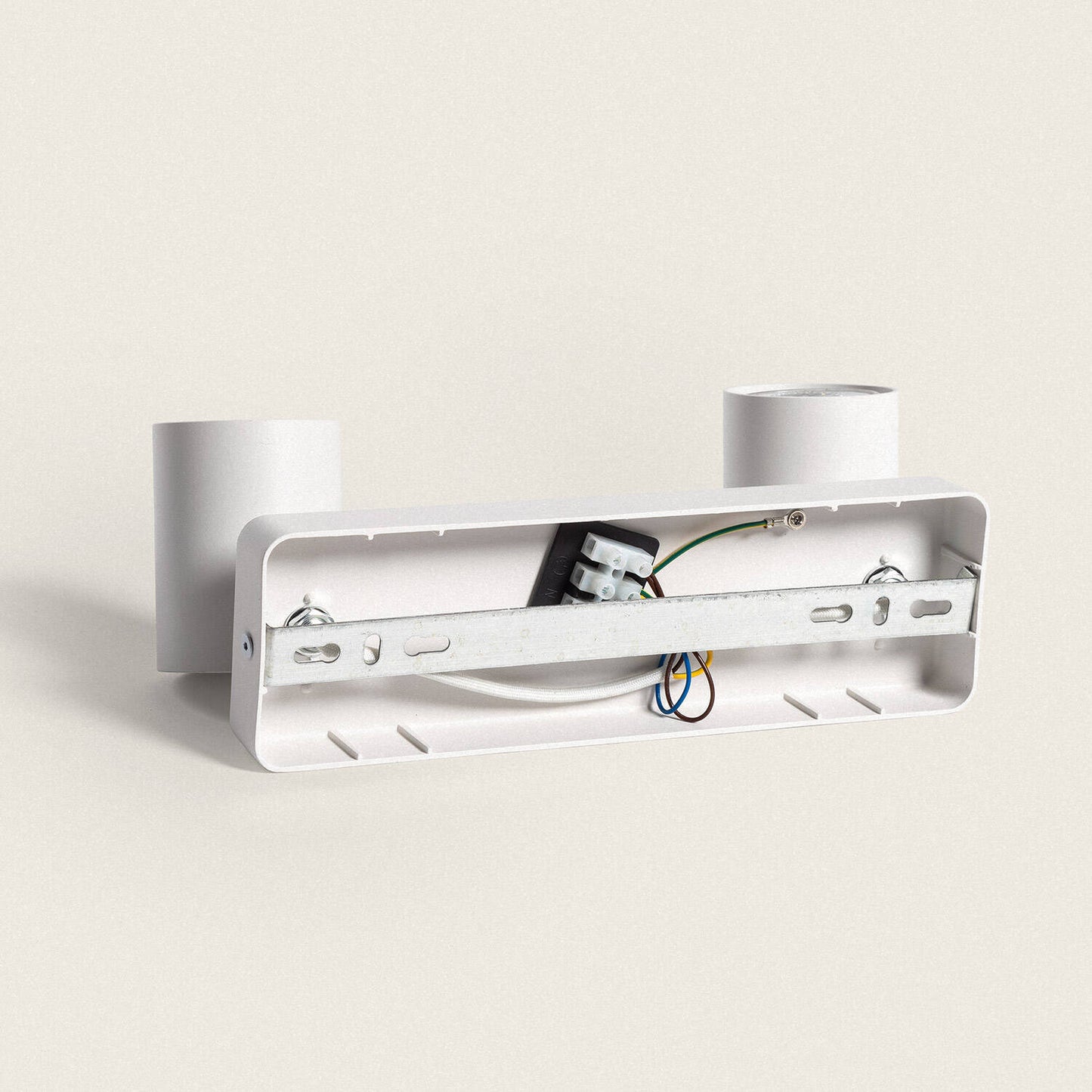 Plafonnier Orientable 2 Spots GU10, 40W, IP20, Aluminium Blanc