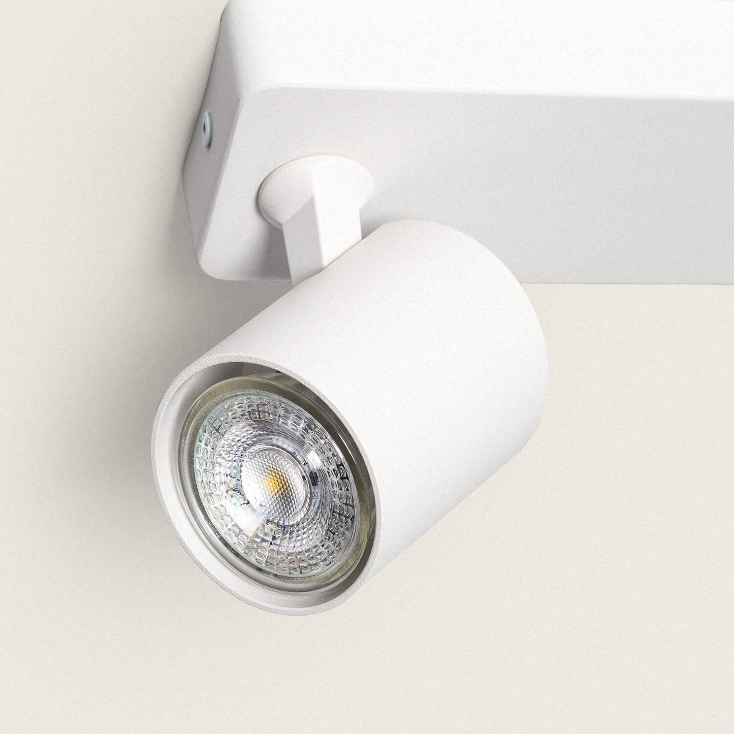Plafonnier Orientable 3 Spots GU10, 40W, IP20, Aluminium Blanc