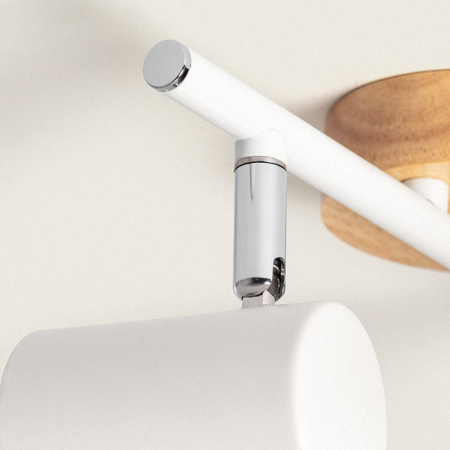 Plafonnier Orientable 2 Spots en Bois et Métal, IP20, 20W