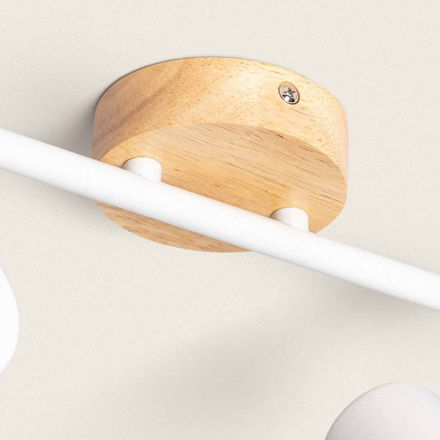Plafonnier Orientable 4 Spots en Bois et Métal, IP20, 20W, Intérieur