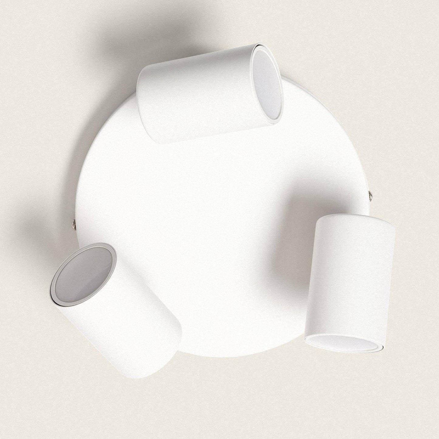 Plafonnier Rond Orientable 3 Spots GU10, 60W, IP20