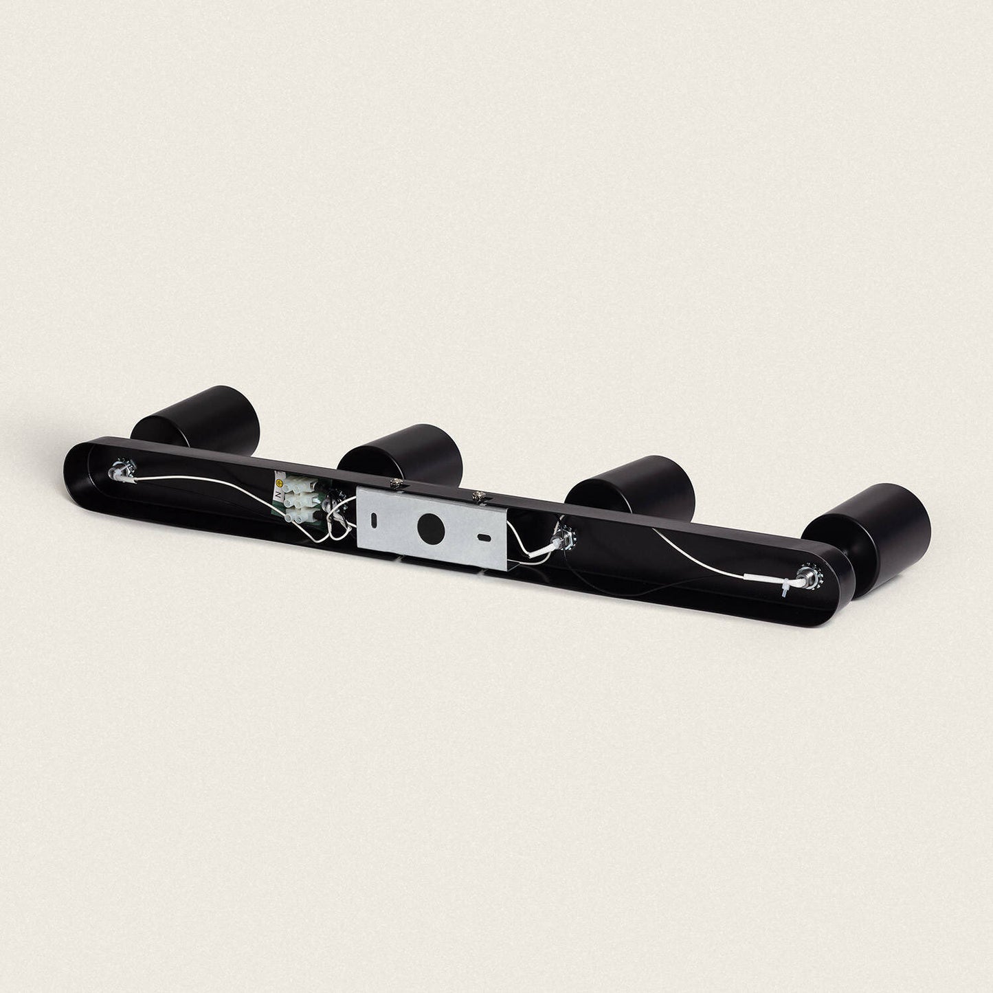 Plafonnier Orientable Métal 4 Spots GU10, IP20, 20W, Noir
