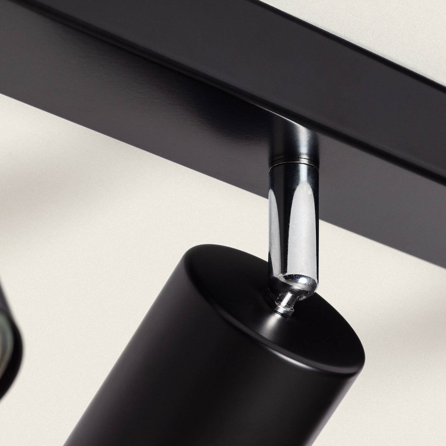 Plafonnier Orientable Métal 4 Spots GU10, IP20, 20W, Noir