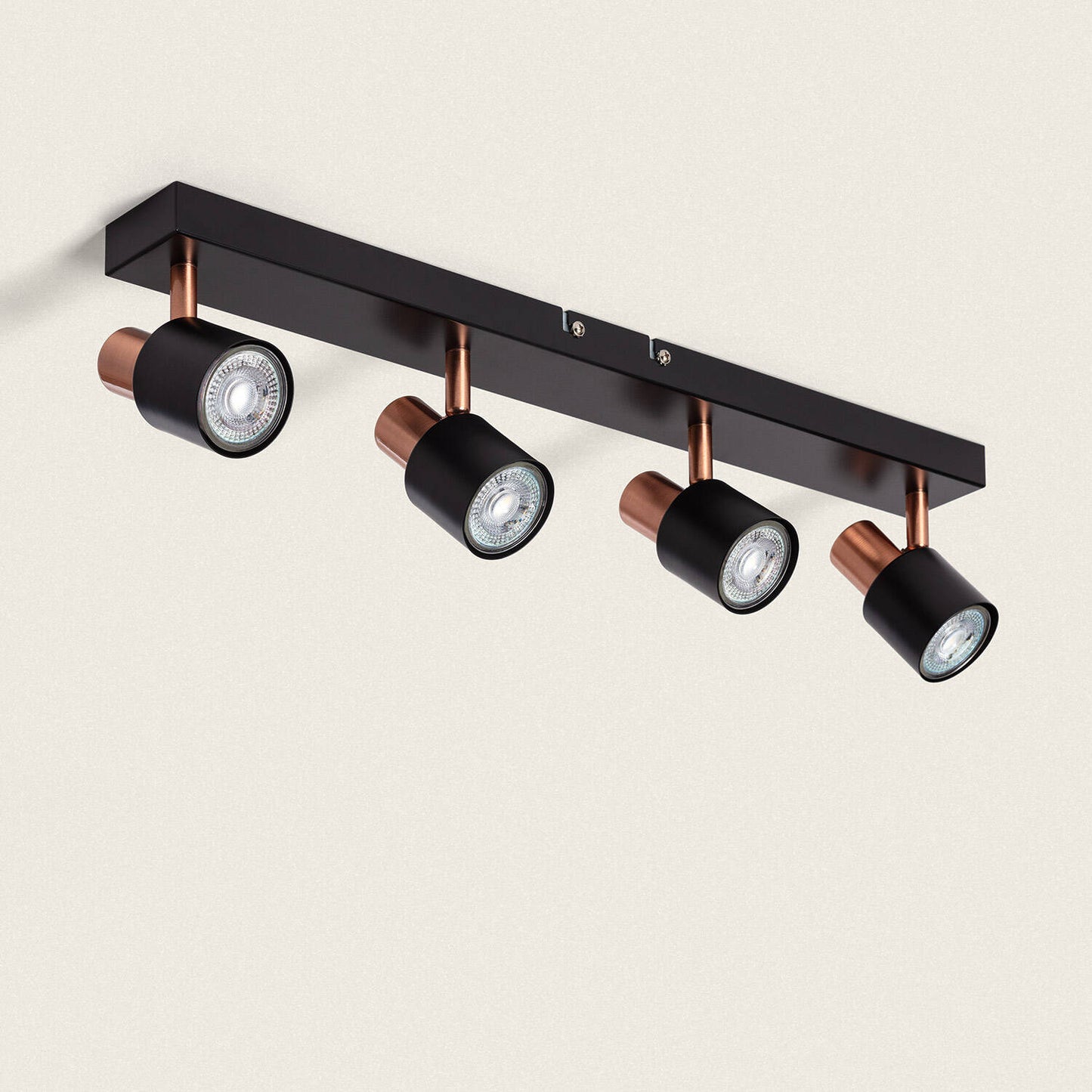 Applique Murale Orientable Métal 4 Spots, IP20, 20W, Installation en Saillie