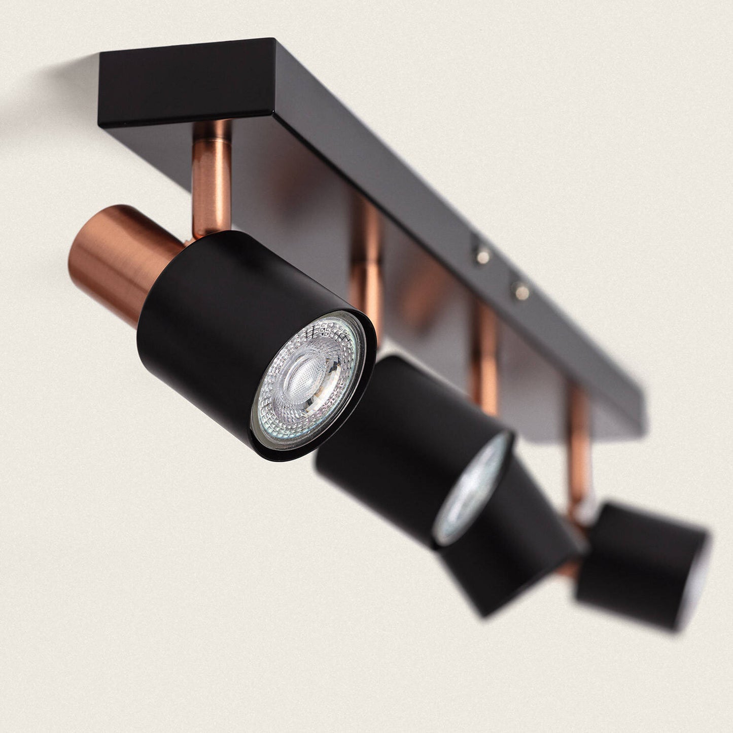 Applique Murale Orientable Métal 4 Spots, IP20, 20W, Installation en Saillie