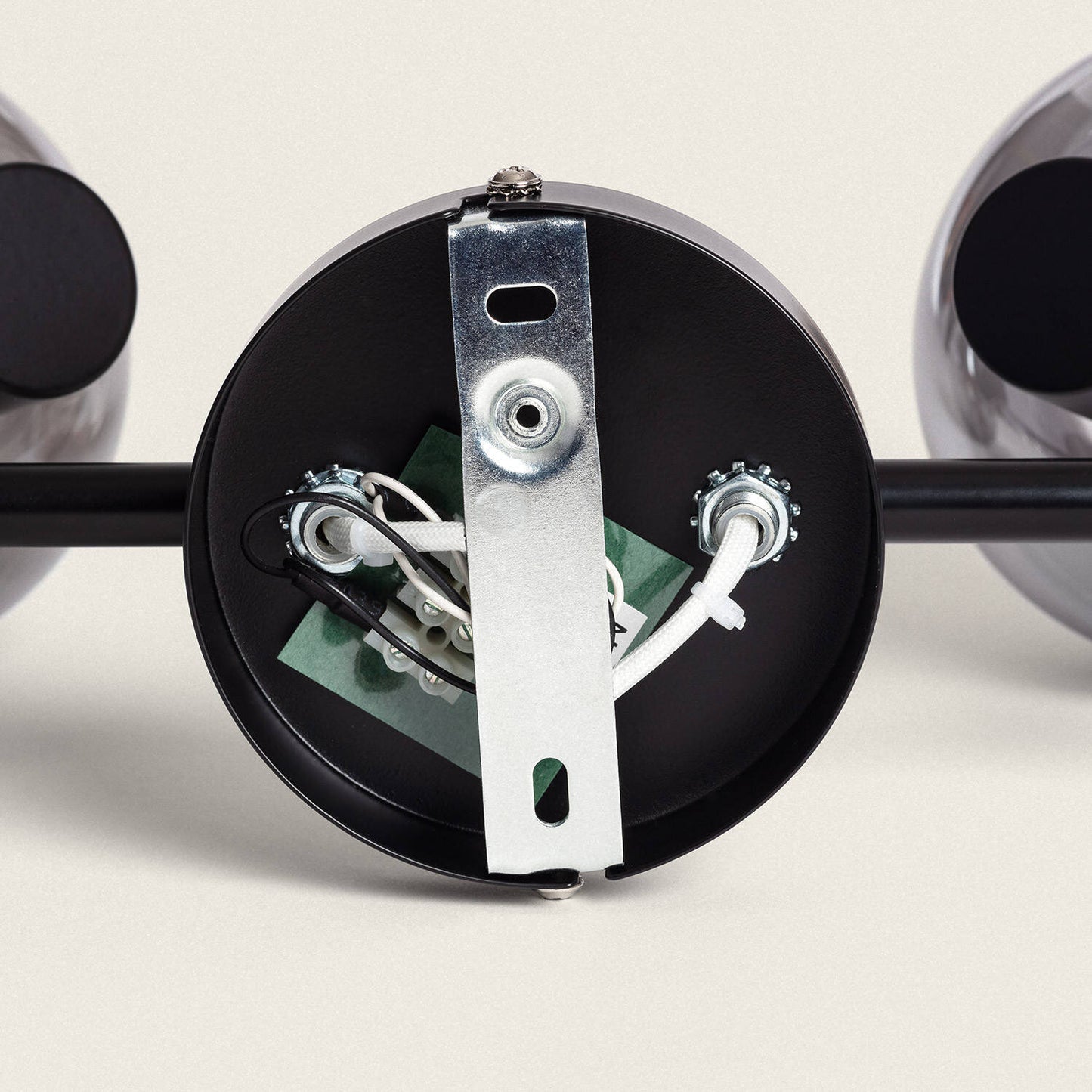 Plafonnier Orientable 2 Spots Métal et Verre, IP20, 20W, Intérieur