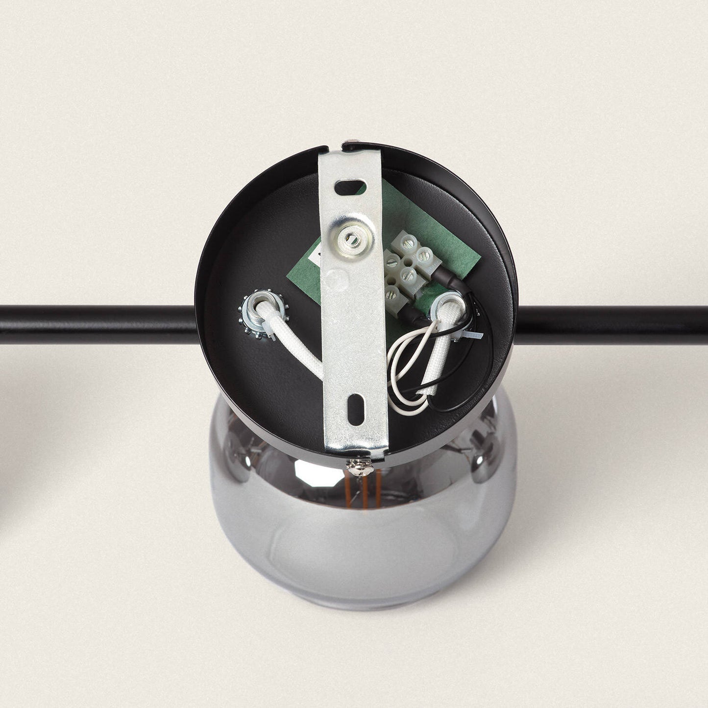 Plafonnier Orientable 3 Spots Métal et Verre IP20