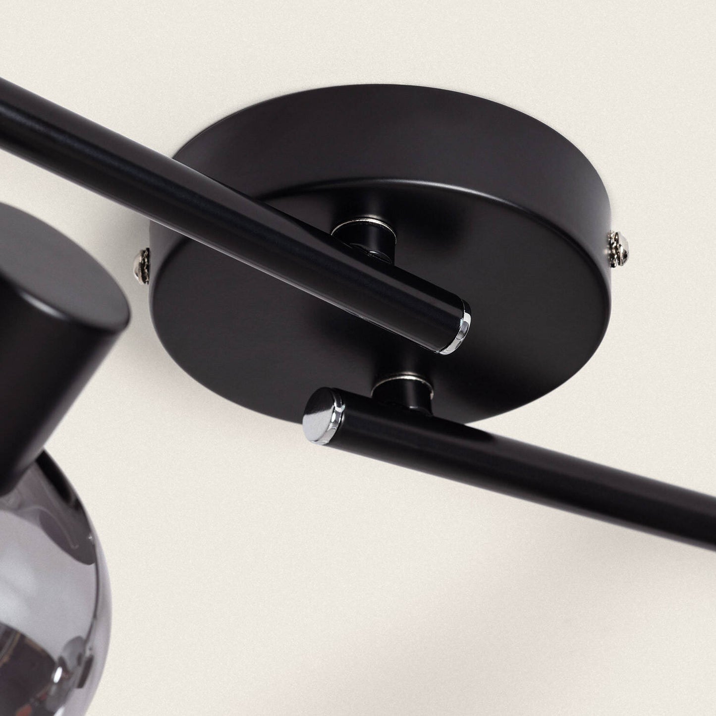 Plafonnier Orientable 4 Spots Métal et Verre, IP20, 20W