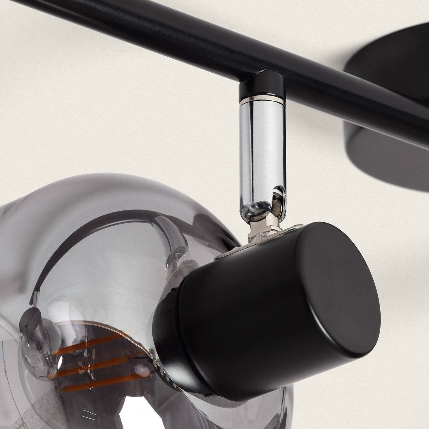 Plafonnier Orientable 4 Spots Métal et Verre, IP20, 20W
