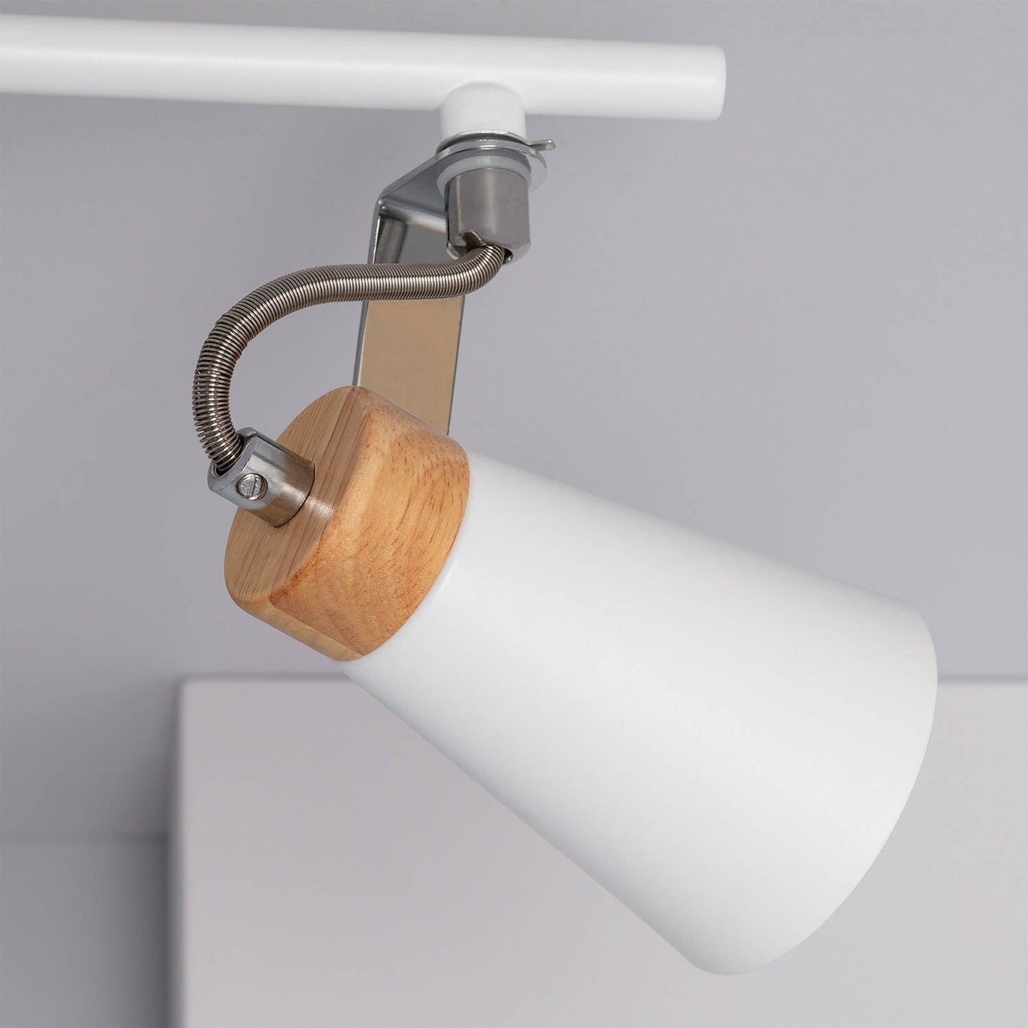 Plafonnier Orientable 3 Spots Mara, Acier et Bois, 12W, IP20