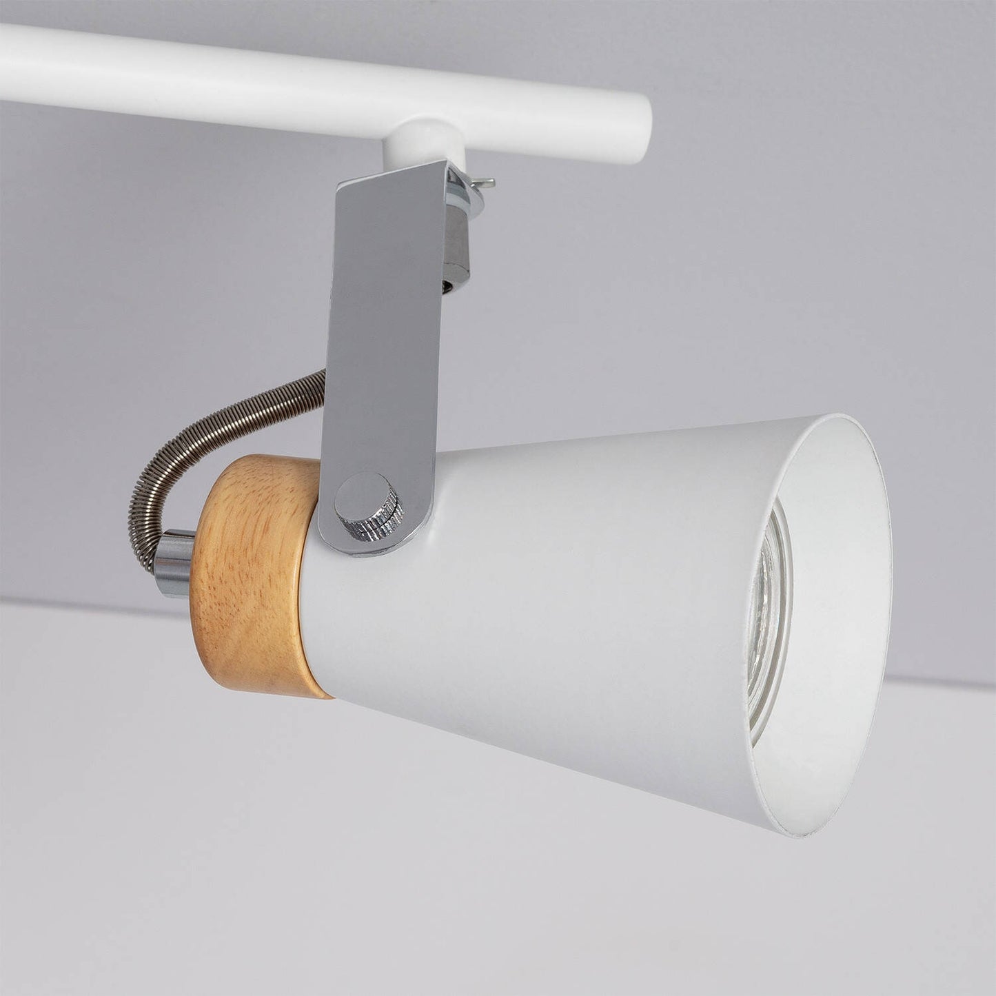 Plafonnier Orientable 3 Spots Mara, Acier et Bois, 12W, IP20