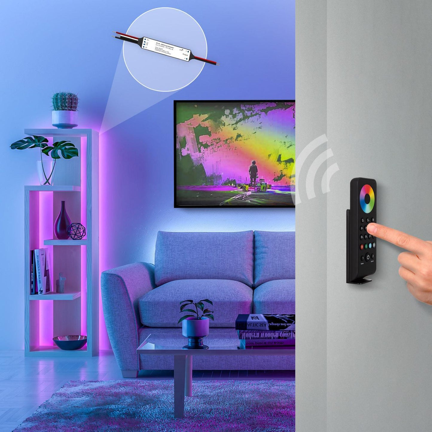 Télécommande RF Intérieure pour Variateur LED RGB, IP20