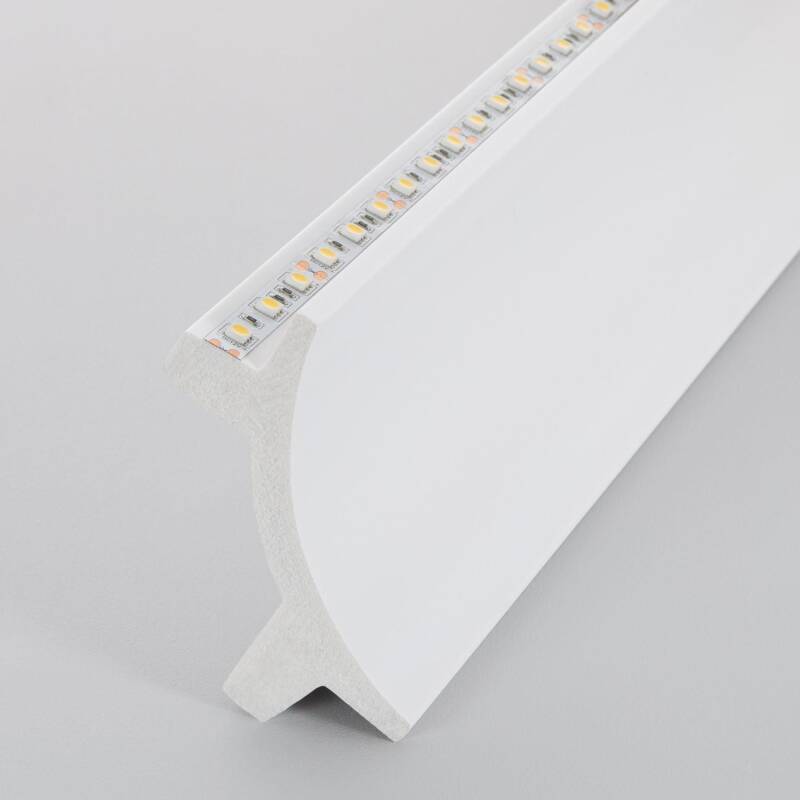 Moulure Arc Design 2m pour Double Ruban LED, Installation en Saillie, Blanc