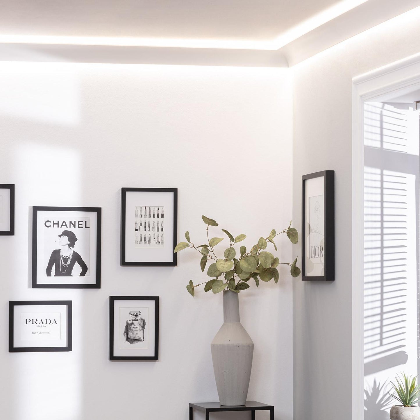 Moulure Arc Design 2m pour Double Ruban LED, Installation en Saillie, Blanc