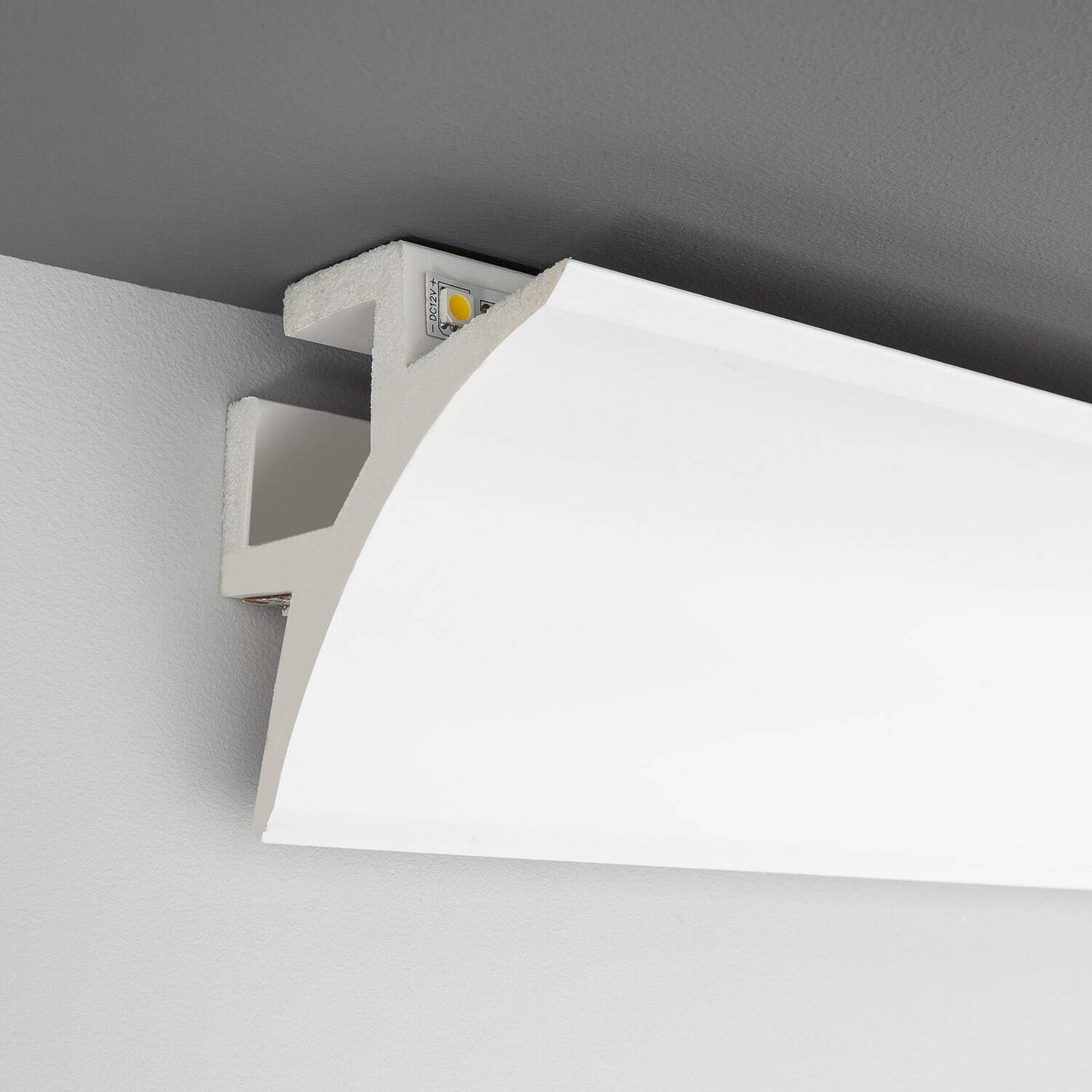 Moulure Arc 2m pour Rubans LED, Installation en Saillie, Intérieur