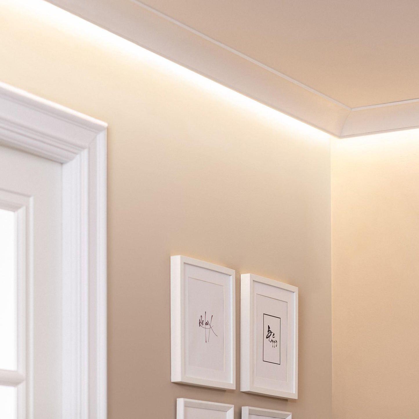Moulure Arc 2m pour Ruban LED, Installation en Saillie, Blanc